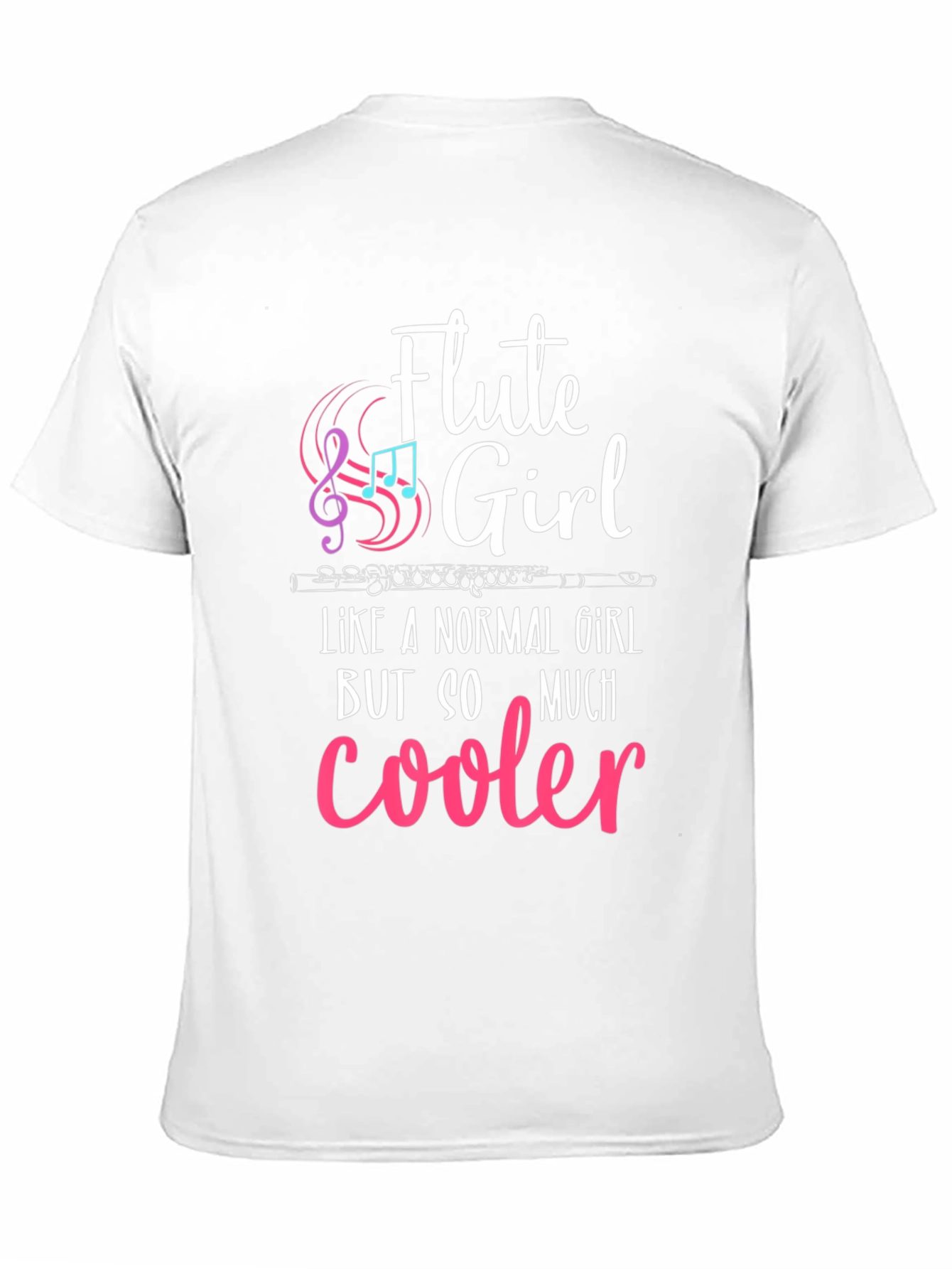 Black Flute Girl T-Shirt - Musical Instrument Tee view 11