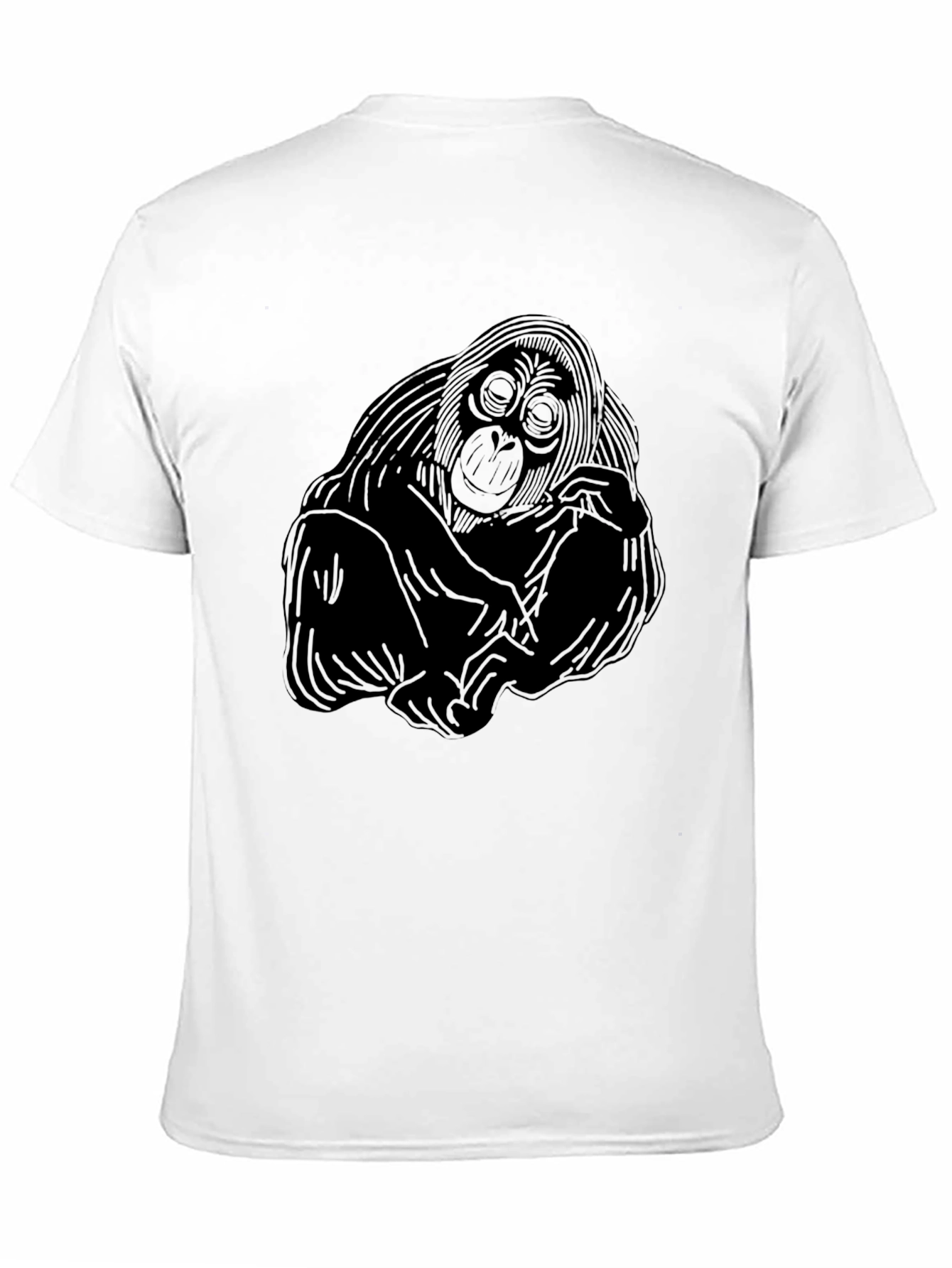 Black Orangutan Graphic Tee - Black Cotton Blend view 11