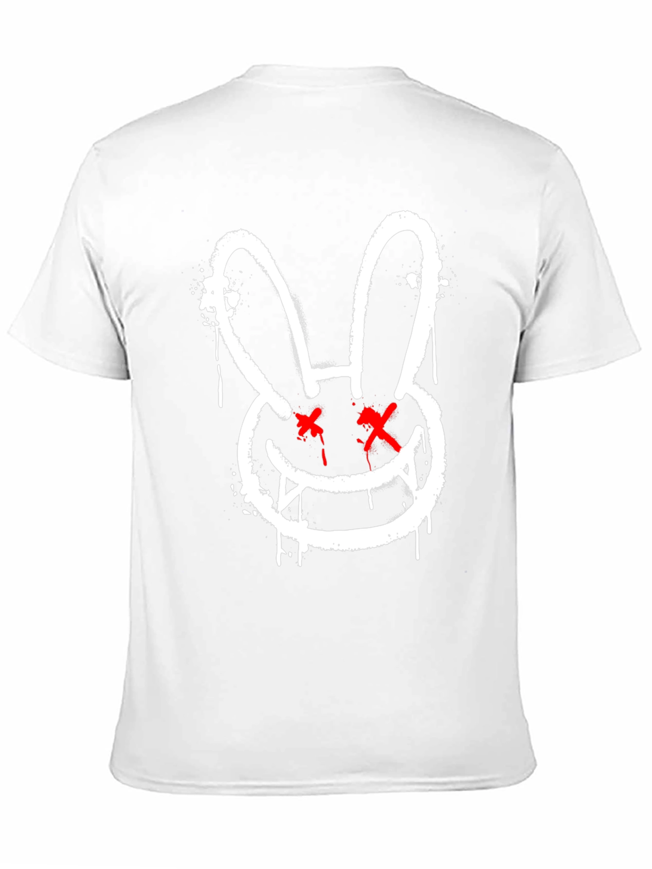 Black Edgy Rabbit Graphic Tee - Black Cotton Casual Shirt view 11