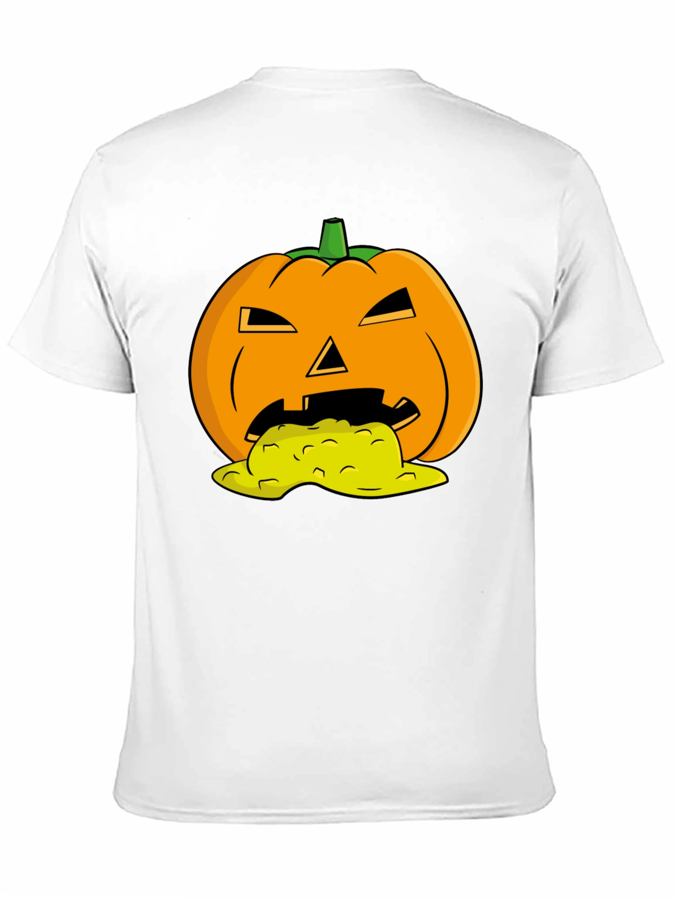 Black Halloween Pumpkin Vomit Graphic Tee - Black view 11