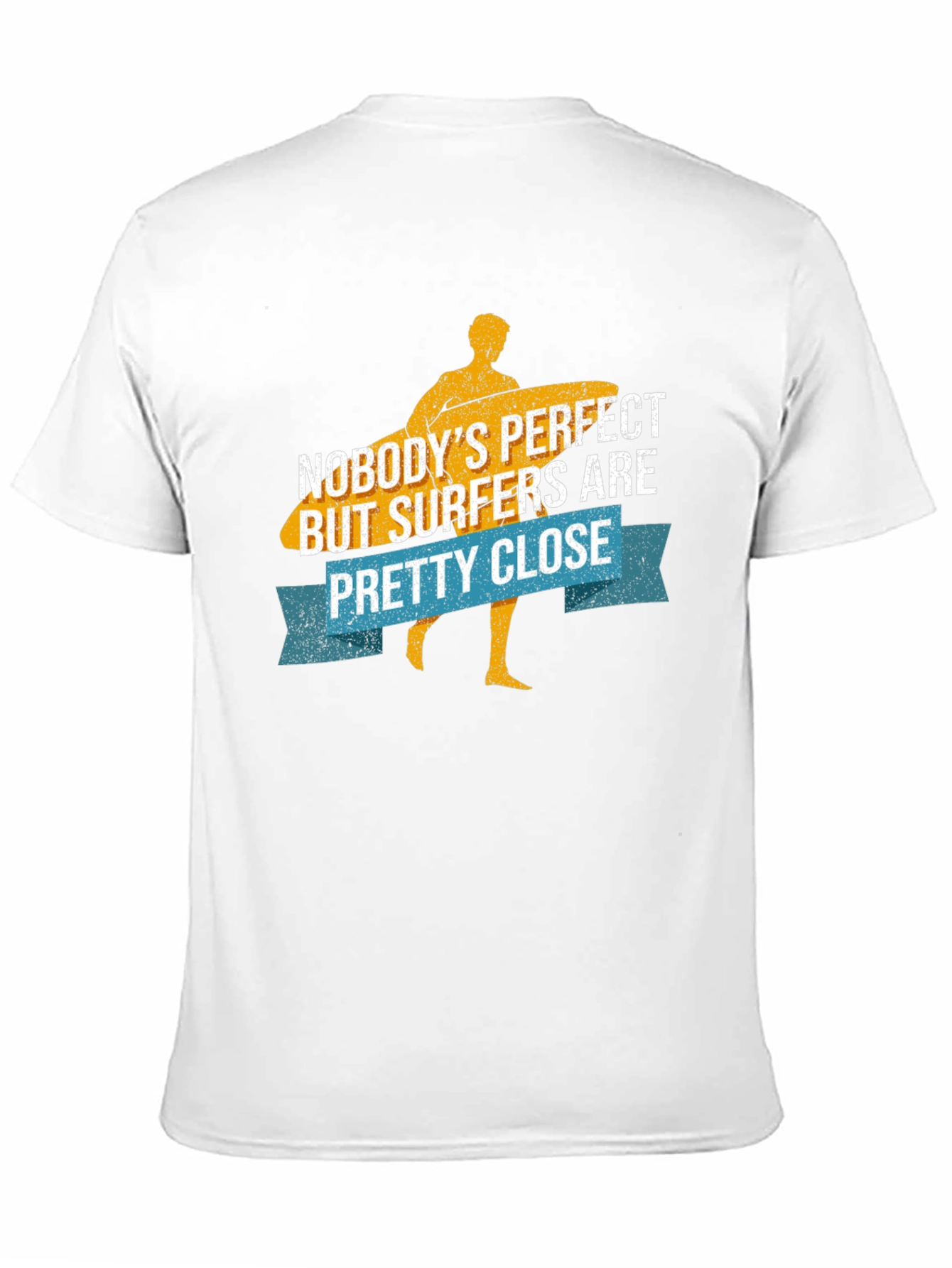 Black Funny Surfer T-Shirt - Nobody's Perfect Surfers Close! view 11