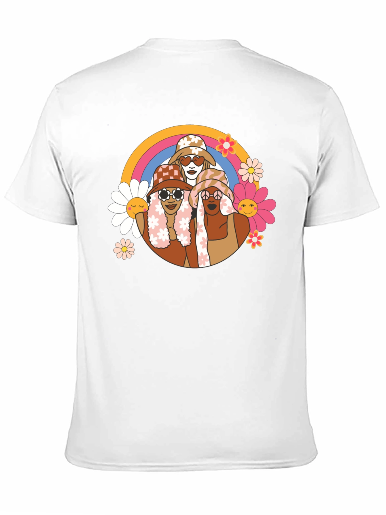 Black Groovy Rainbow Circle T-Shirt view 11