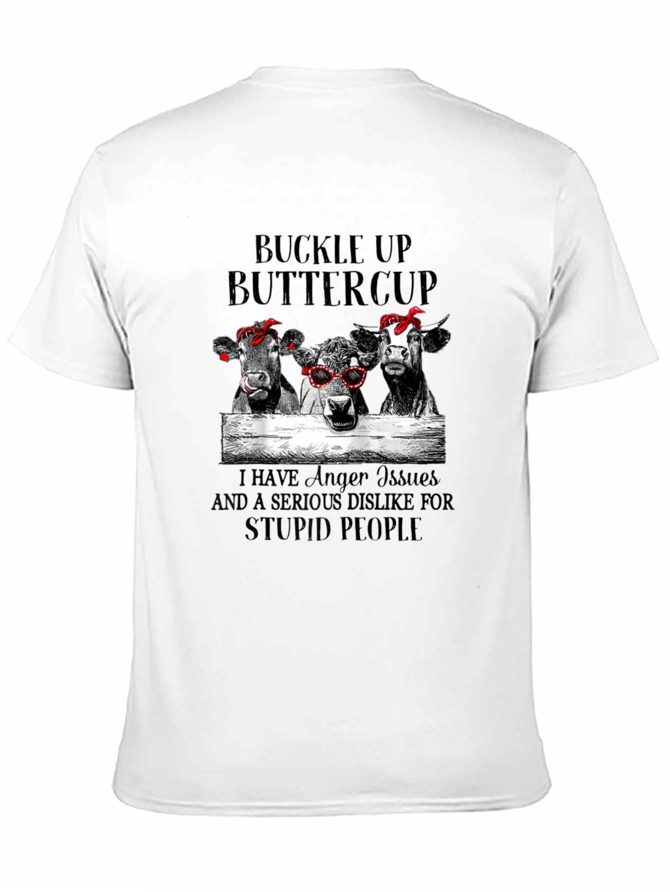 Black Buckle Up Buttercup Cows Graphic Tee view 11