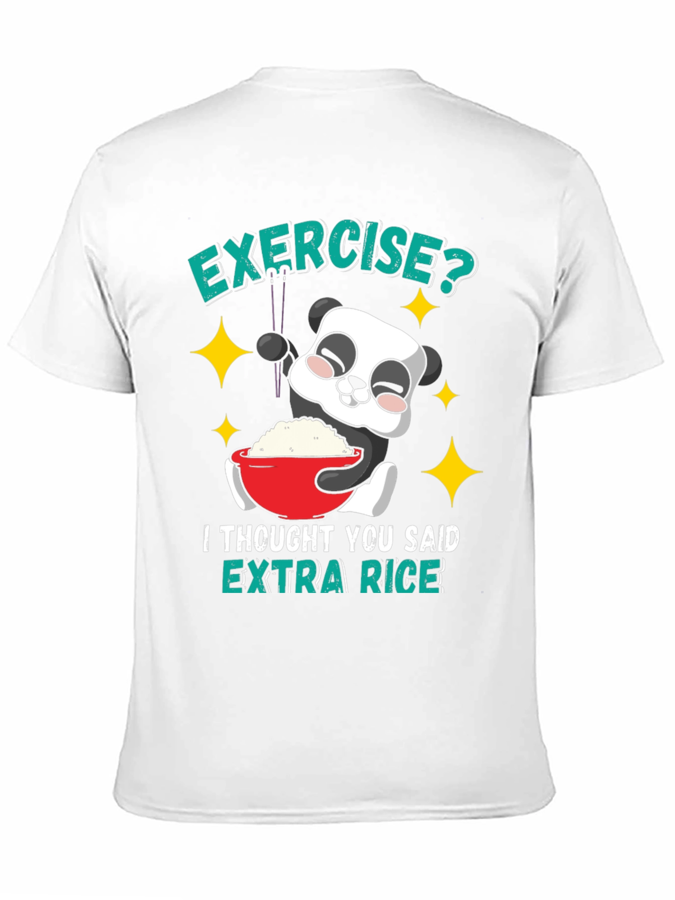 Black Funny Panda Extra Rice T-Shirt view 11