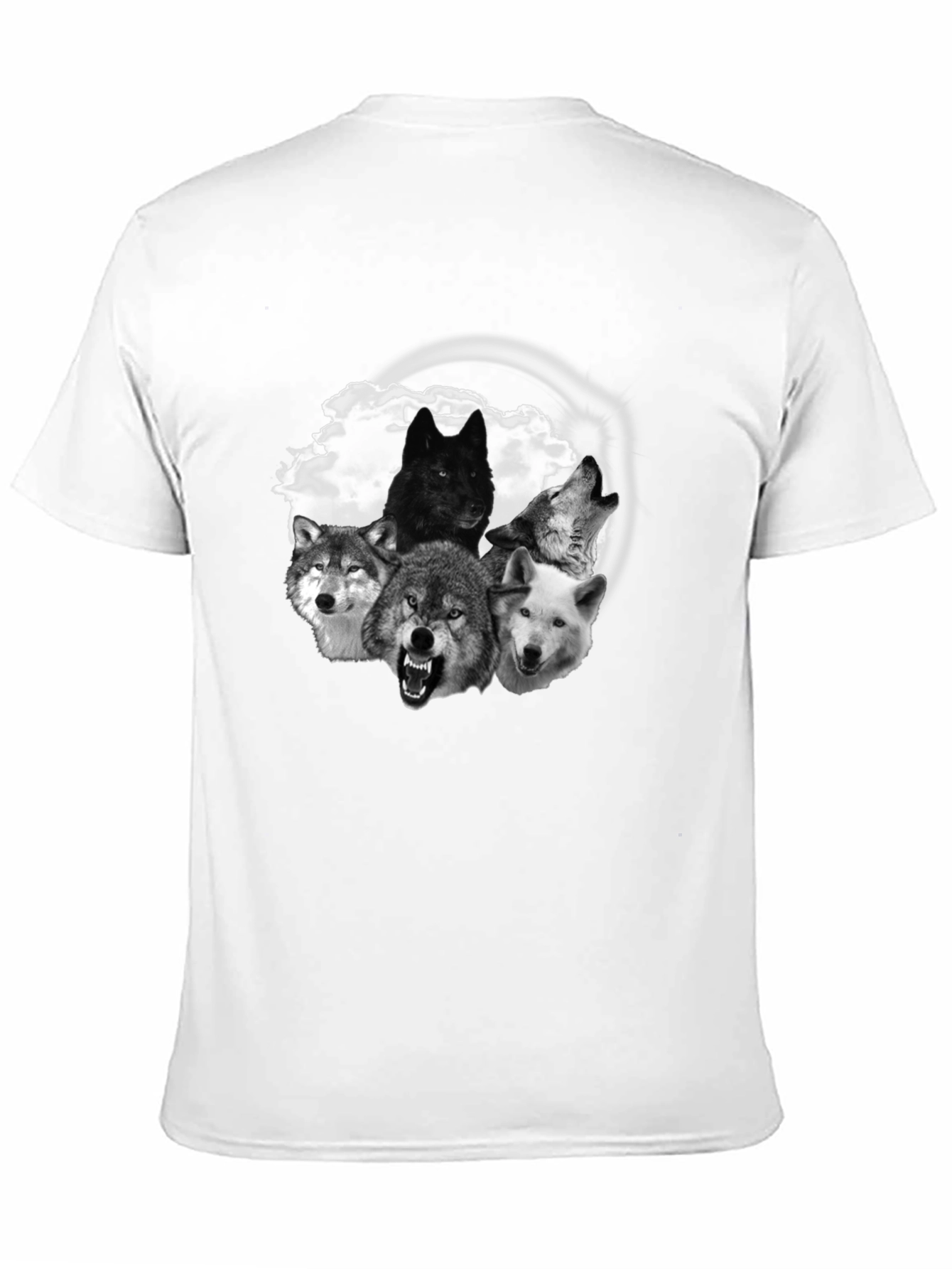 Black Wolf Pack Graphic Tee - Black Cotton T-Shirt view 11