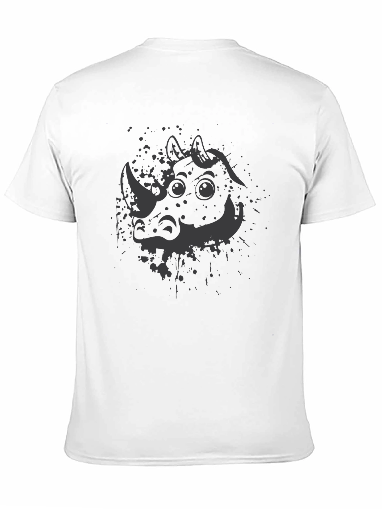 Black Rhinoceros Graphic Print Crew Neck T-Shirt view 11