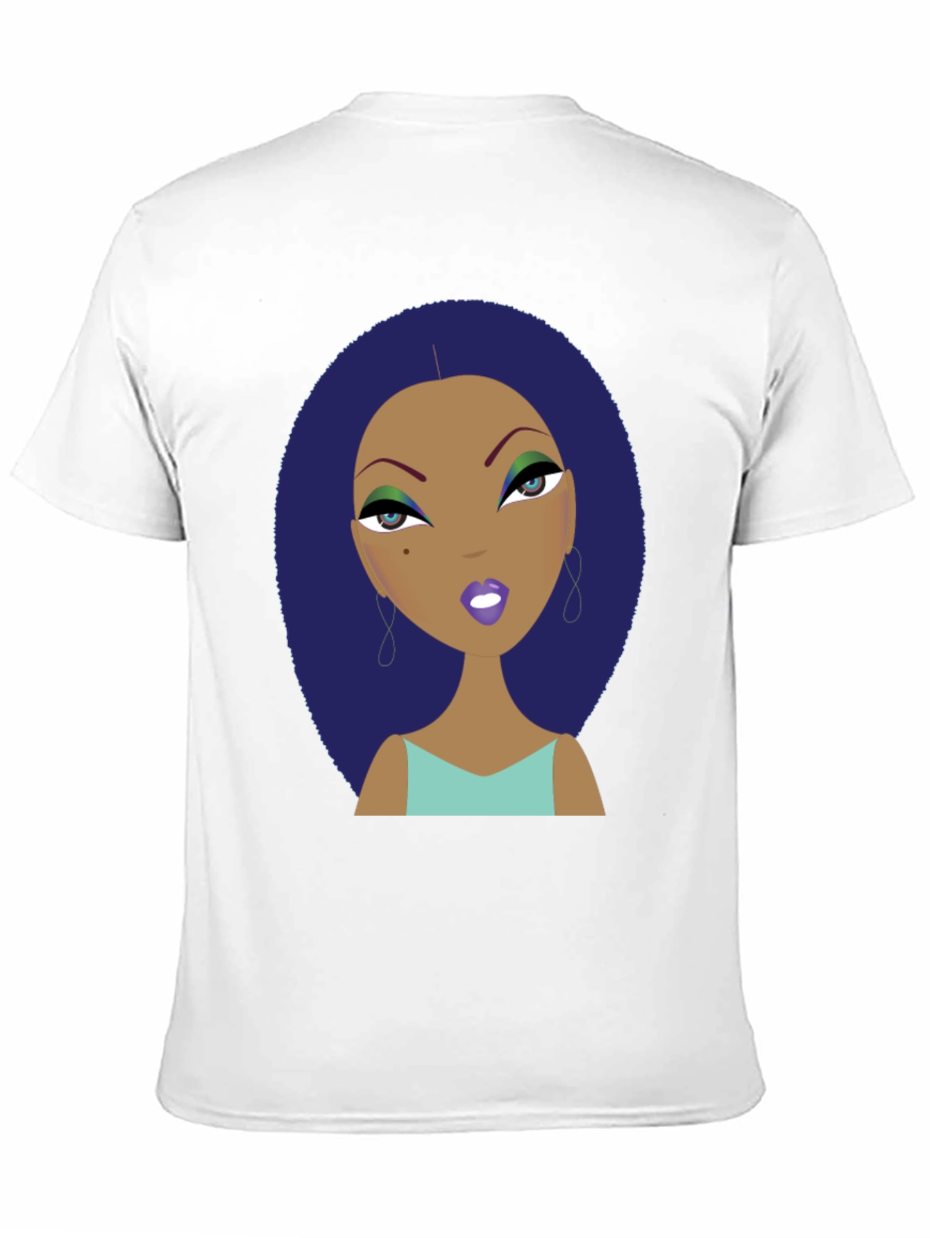 Black Funky Cartoon Lady Graphic Print Tee view 11