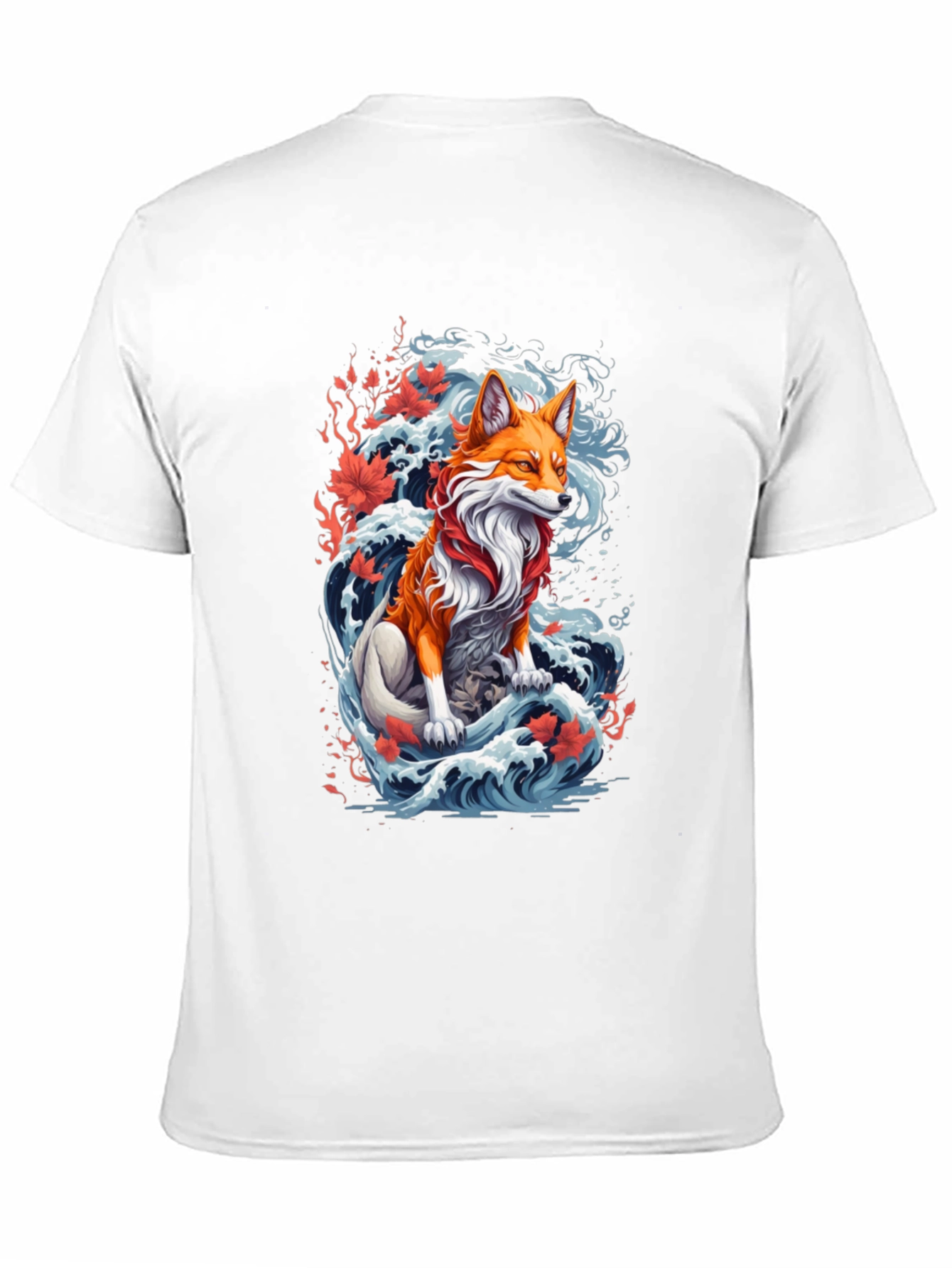 Black Fox Wave Graphic Tee - Unique Animal Design view 11