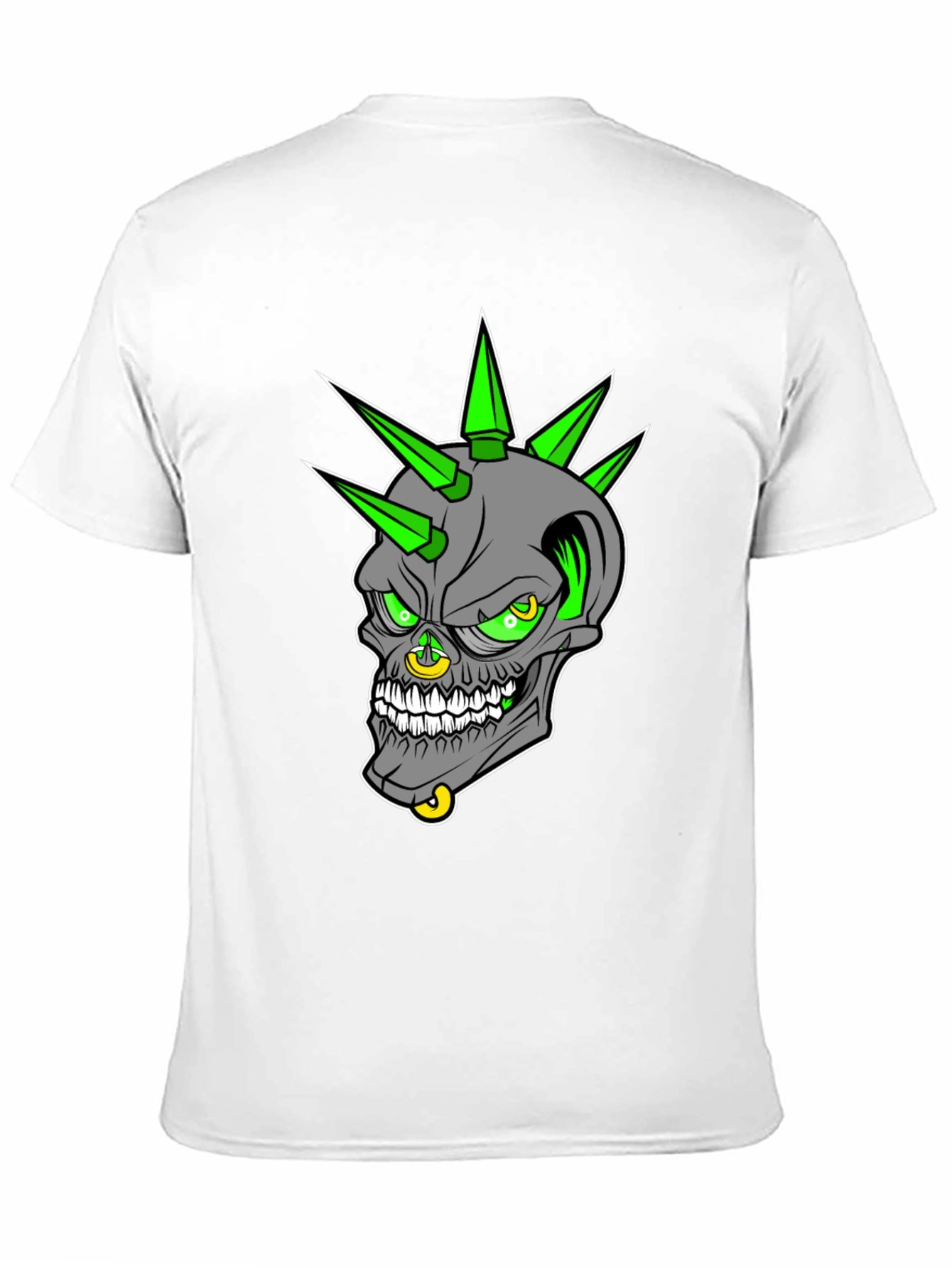 Black Edgy Skull Graphic T-Shirt - Punk Rock Style view 11