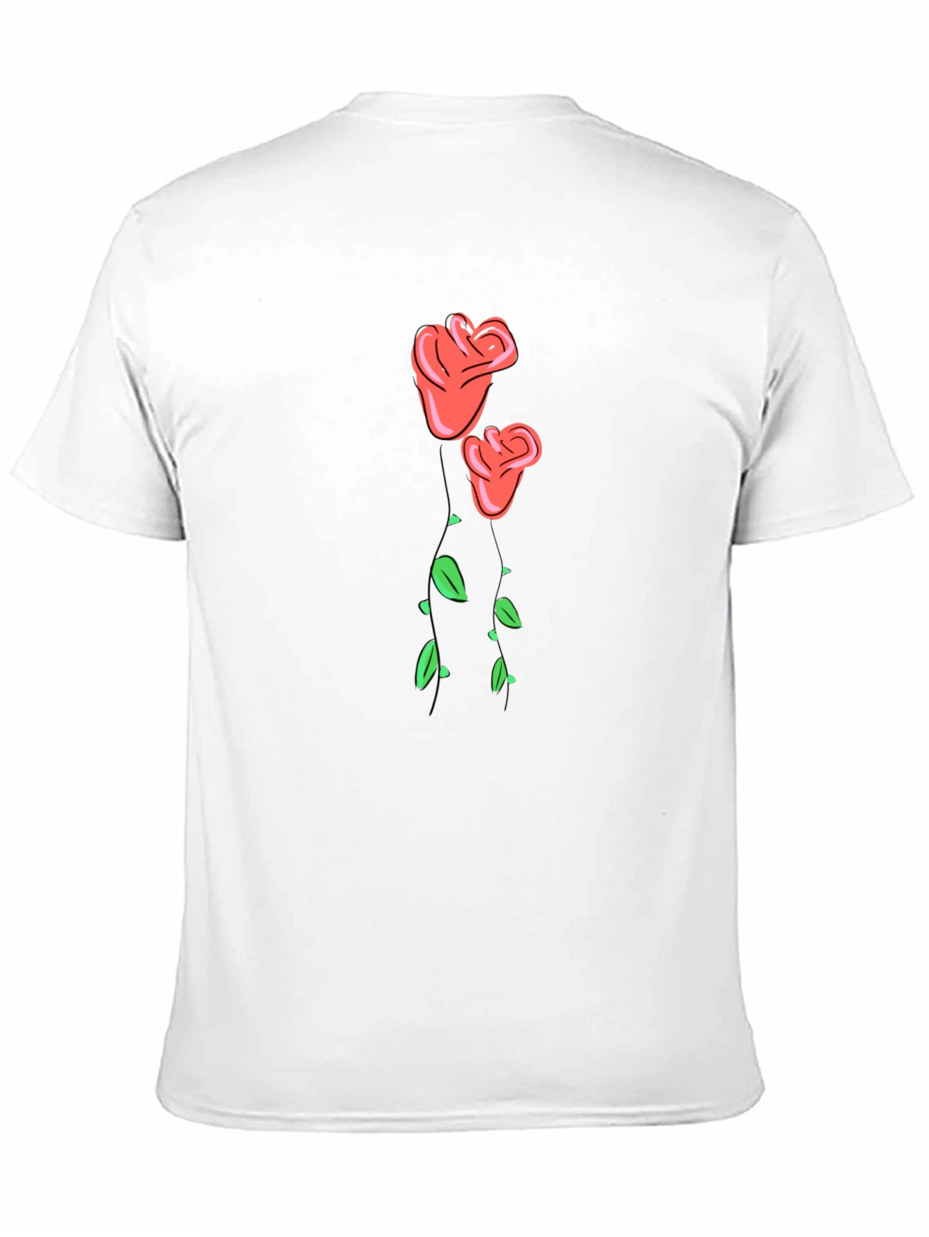 Black Men's Black Rose Graphic T-Shirt view 11