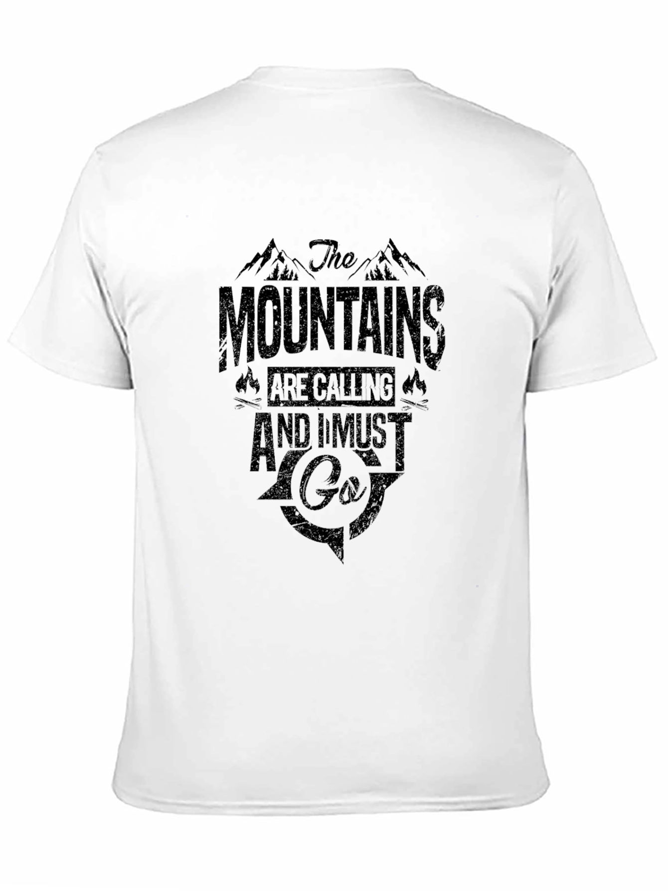Black Mountains Calling Graphic Tee - Black Cotton T-Shirt view 11