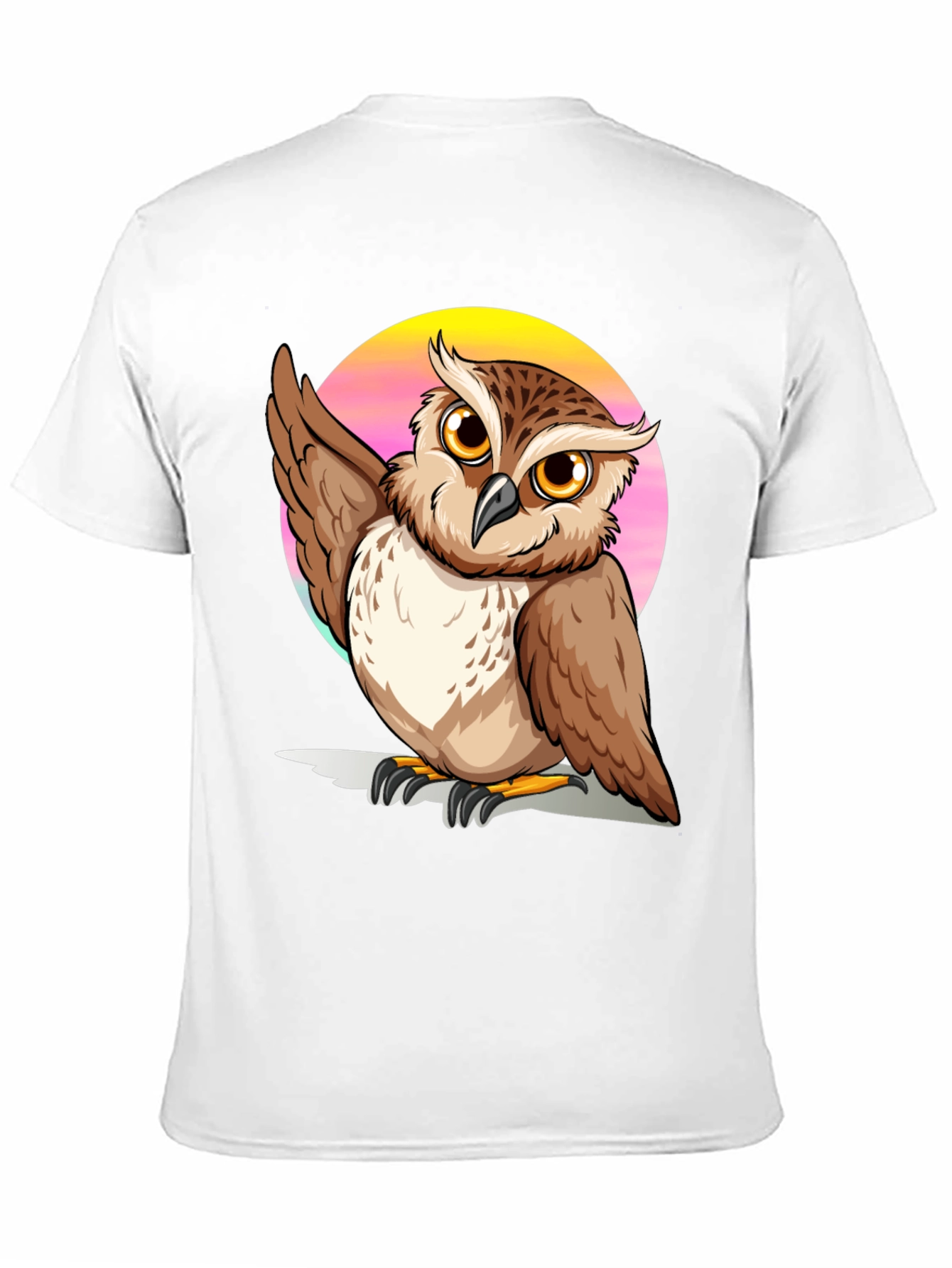 Black Owl Graphic Print Black T-Shirt view 11