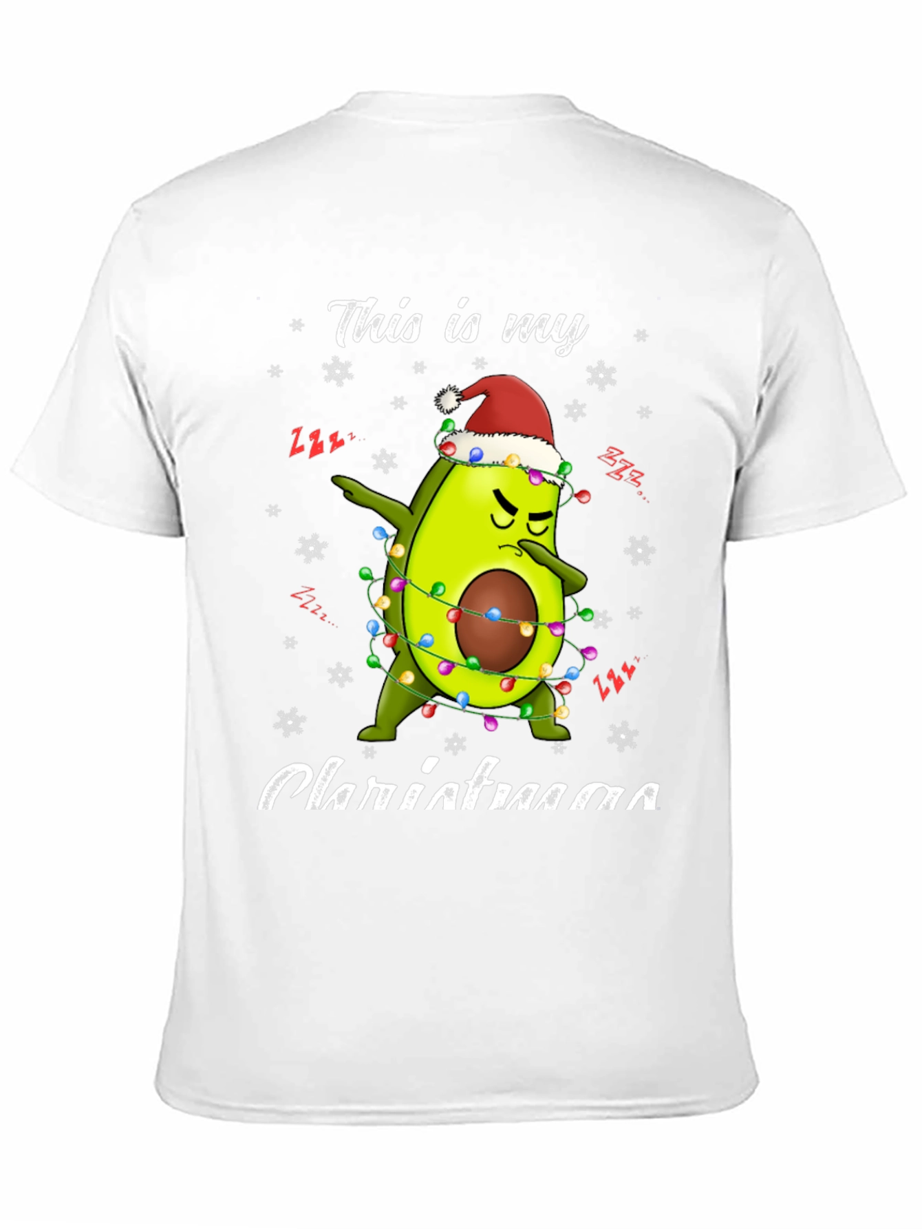 Black Funny Avocado Christmas T-Shirt  view 11