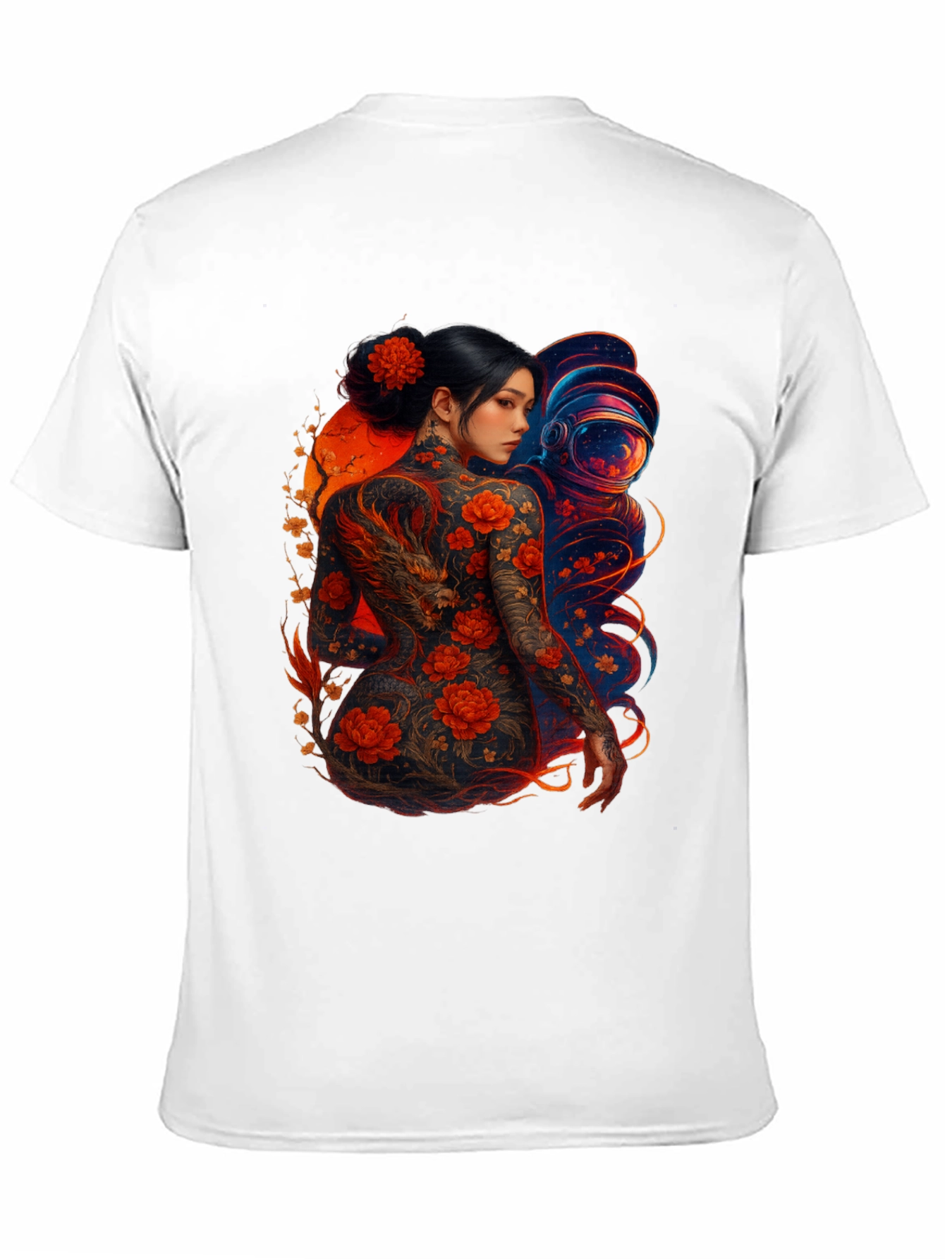 Black Dragon & Astronaut Graphic Tee - Stylish Print view 11