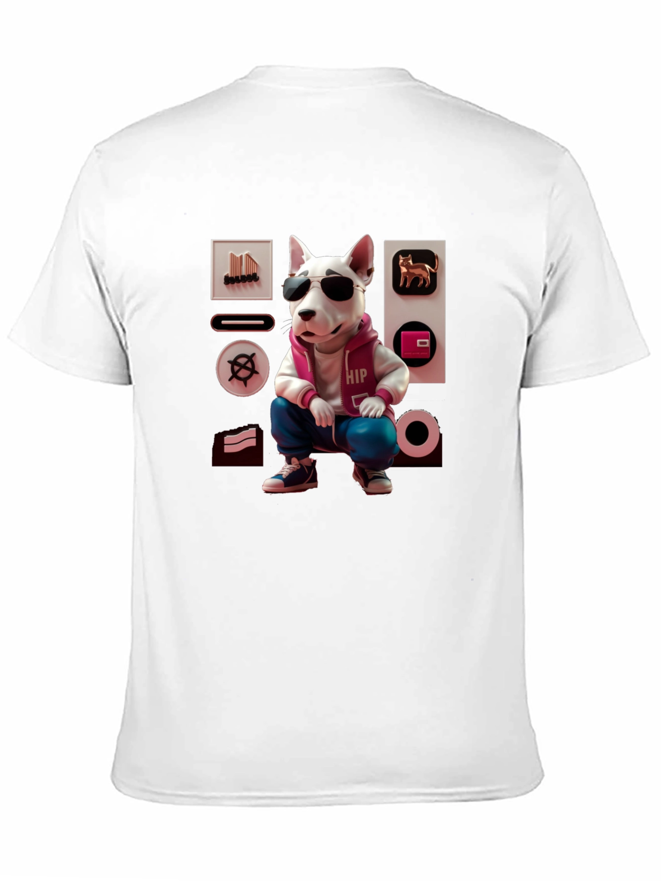 Black Cool Dog Graphic Tee - Urban Hipster Style view 11