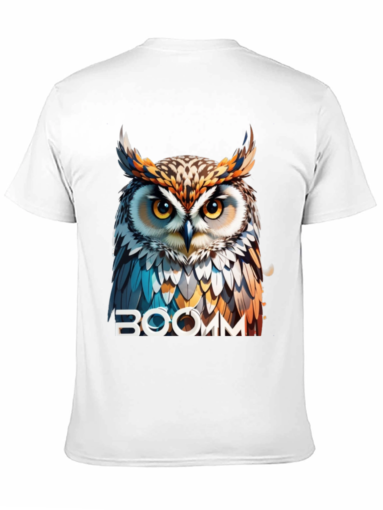 Black Owl Graphic T-Shirt - "BOOMM" Design view 11