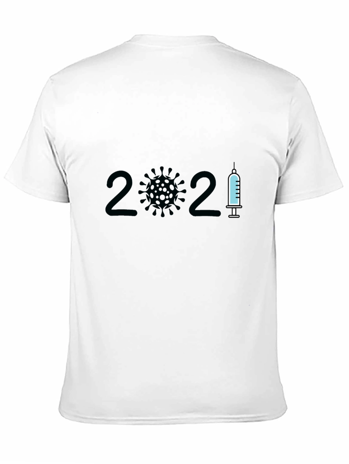 Black 2021 Covid Vaccine T-Shirt - Black Crew Neck view 11