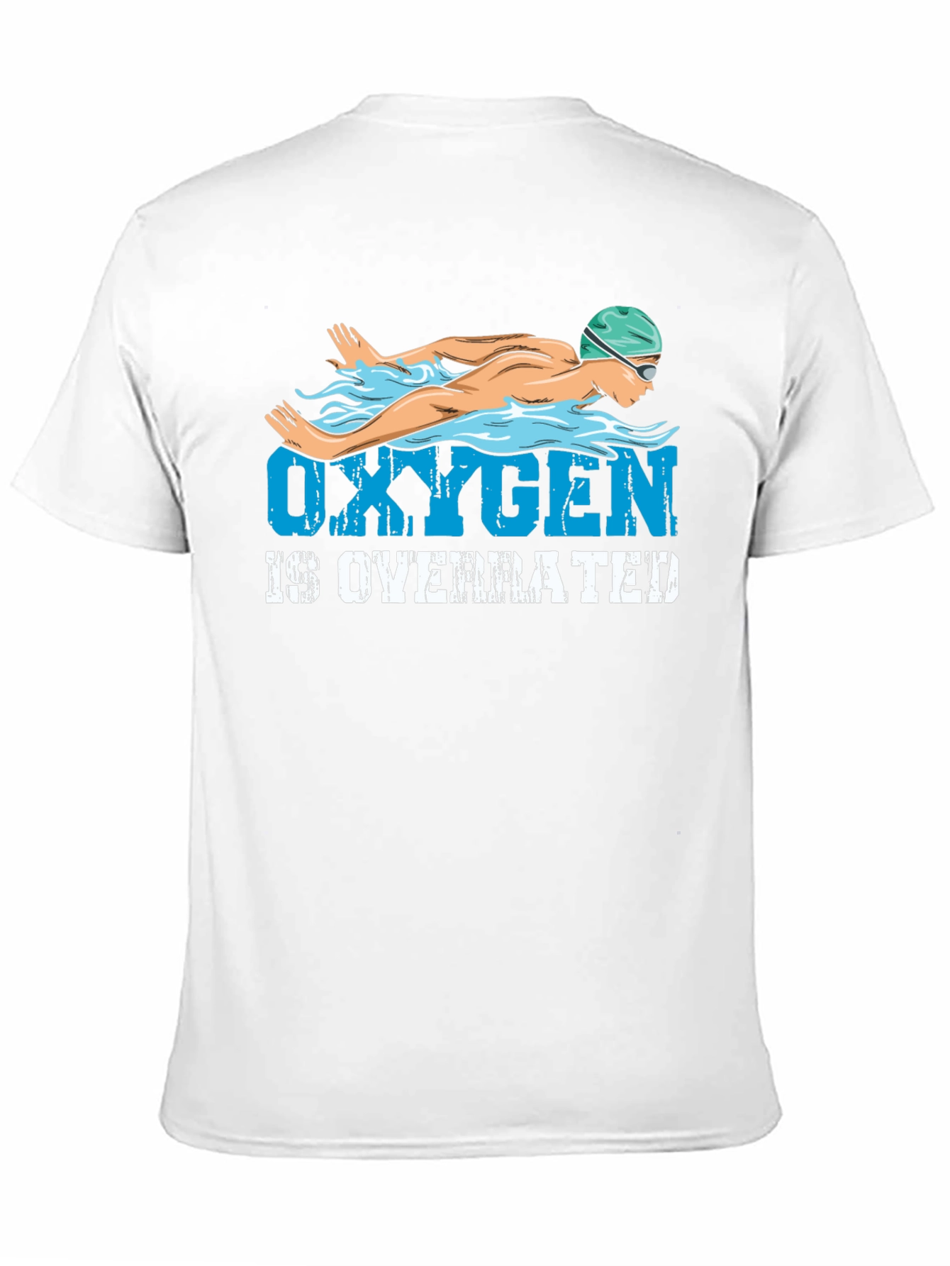Black Oxygen is Overrated Black T-Shirt Swimmer view 11