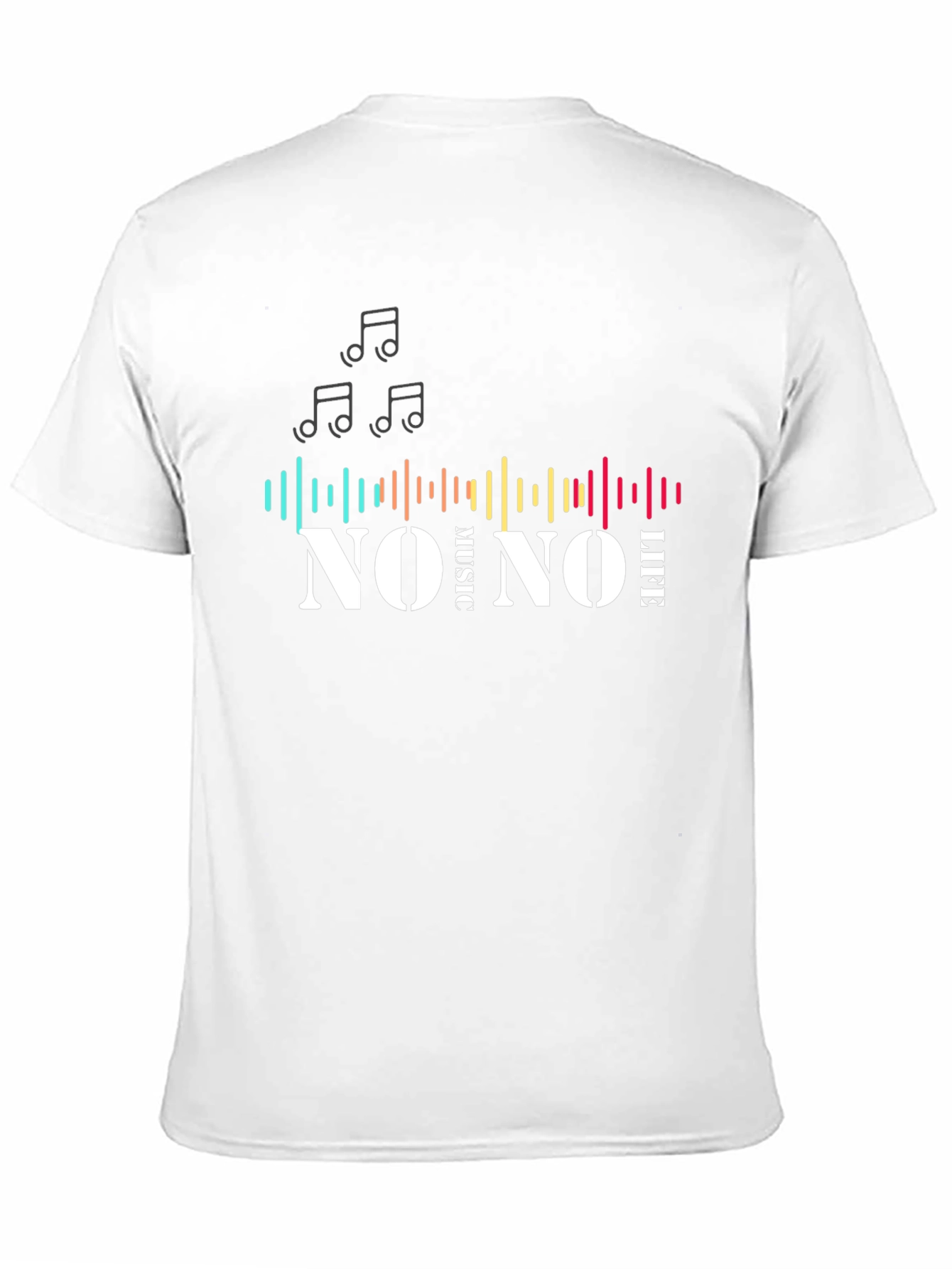 Black No Music No Life Black T-Shirt view 11