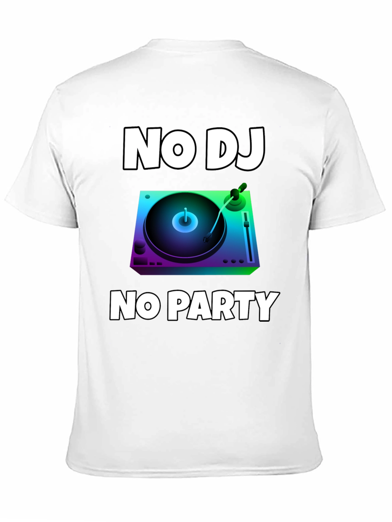 Black No DJ No Party Graphic T-Shirt view 11