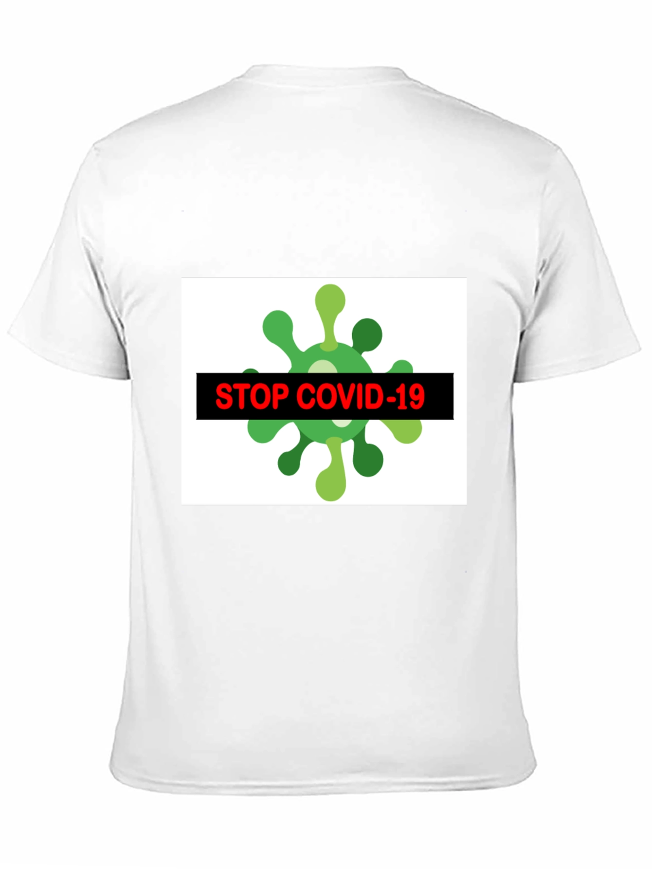 Black Stop Covid-19 Graphic Tee - Black Crew Neck T-Shirt view 11