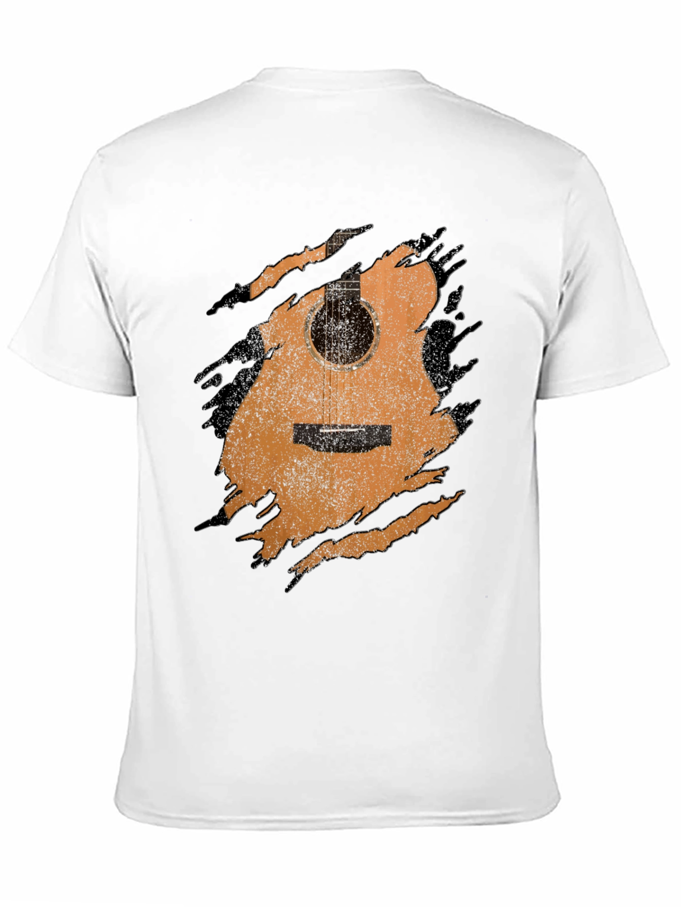 Guitar Graphic Tee - Distressed Acoustic Design, Musician Shirt - 11