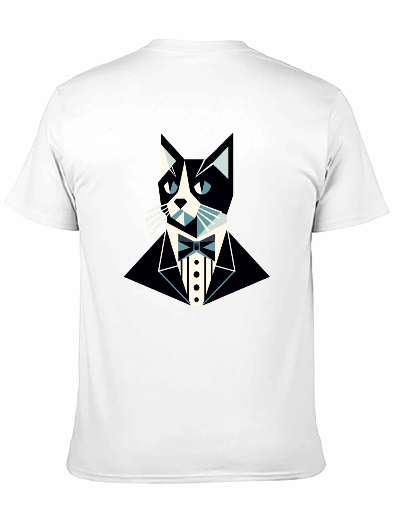 Black Tuxedo Cat Graphic Tee - Stylish & Unique Black T-Shirt view 11