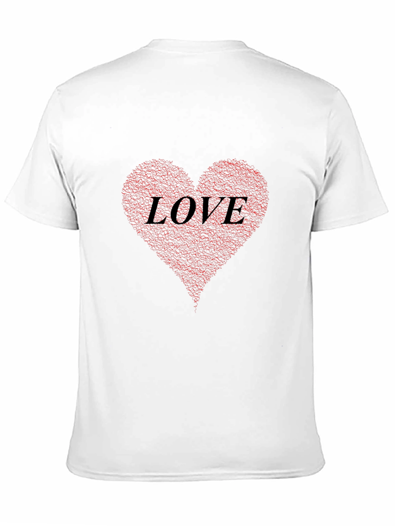 Black Love Heart Print Black T-Shirt view 11