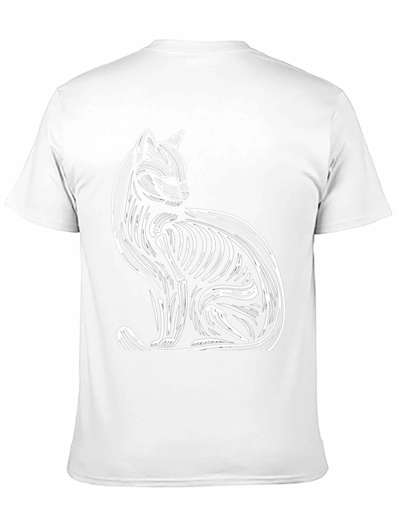 Black Abstract Cat Graphic Tee - Stylish & Unique view 11