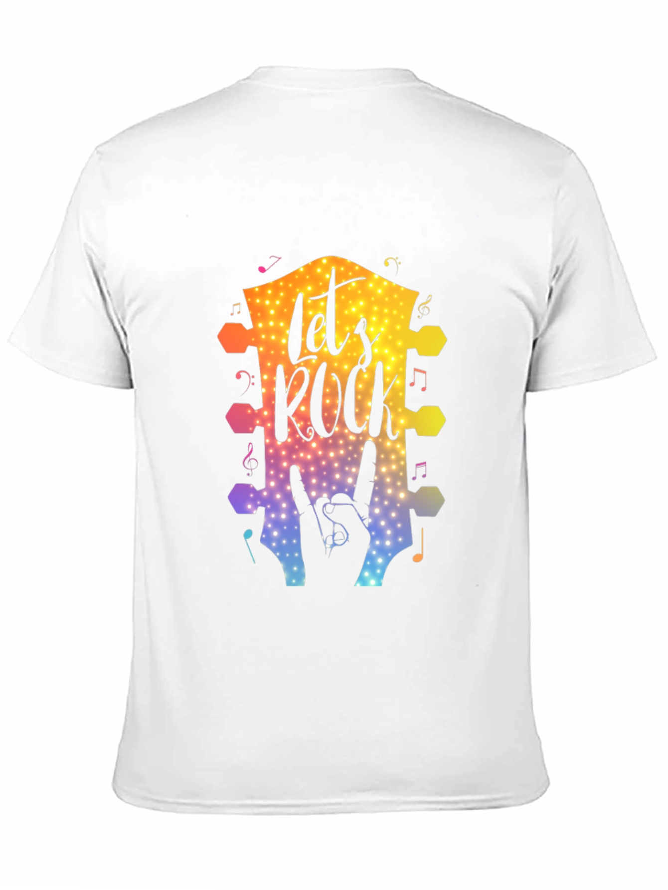 Black Let's Rock Graphic T-Shirt, Music Lover Tee view 11