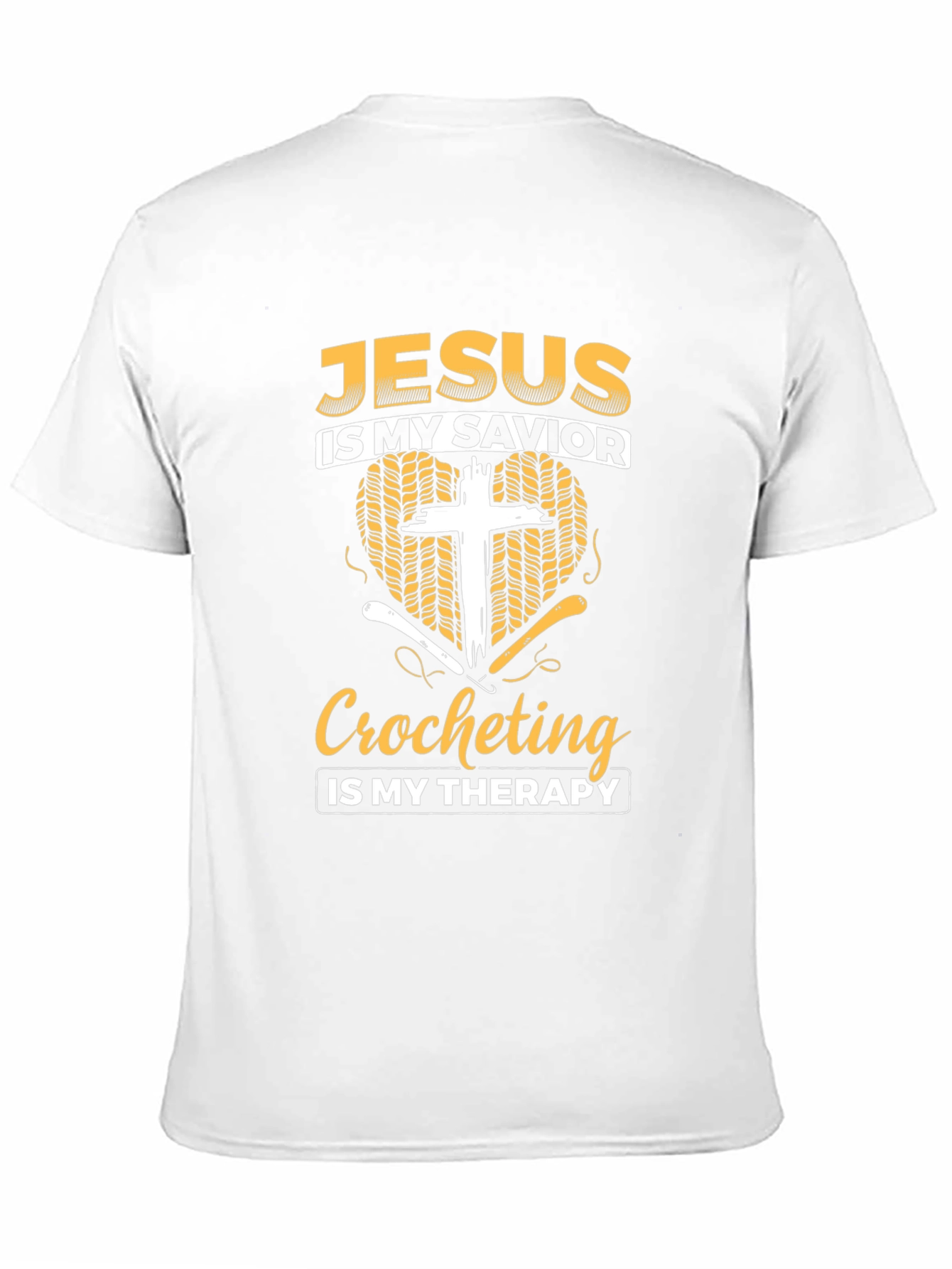 Black Jesus is My Savior Crocheting Therapy T-Shirt view 11