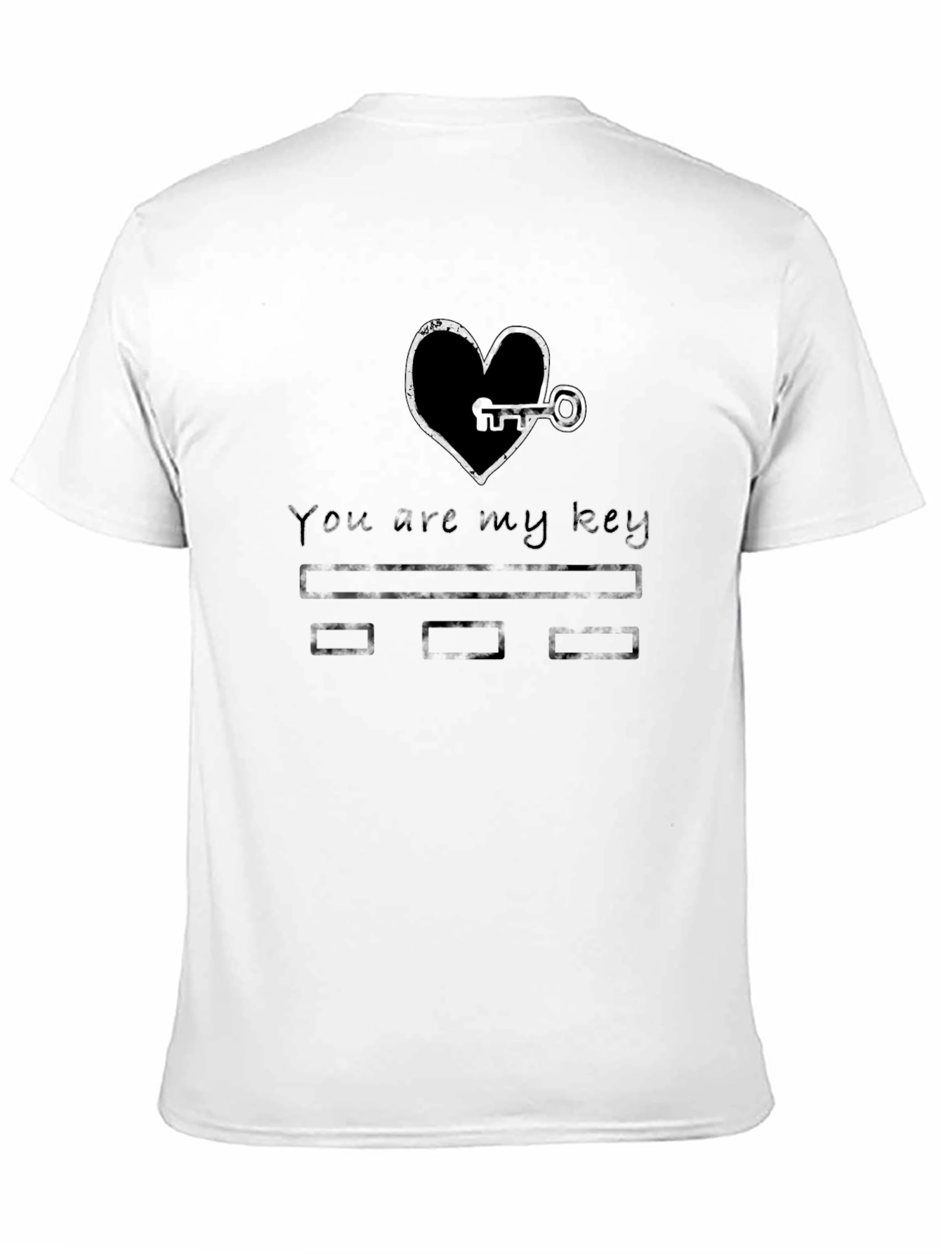 Black You are my key black tee shirt view 11