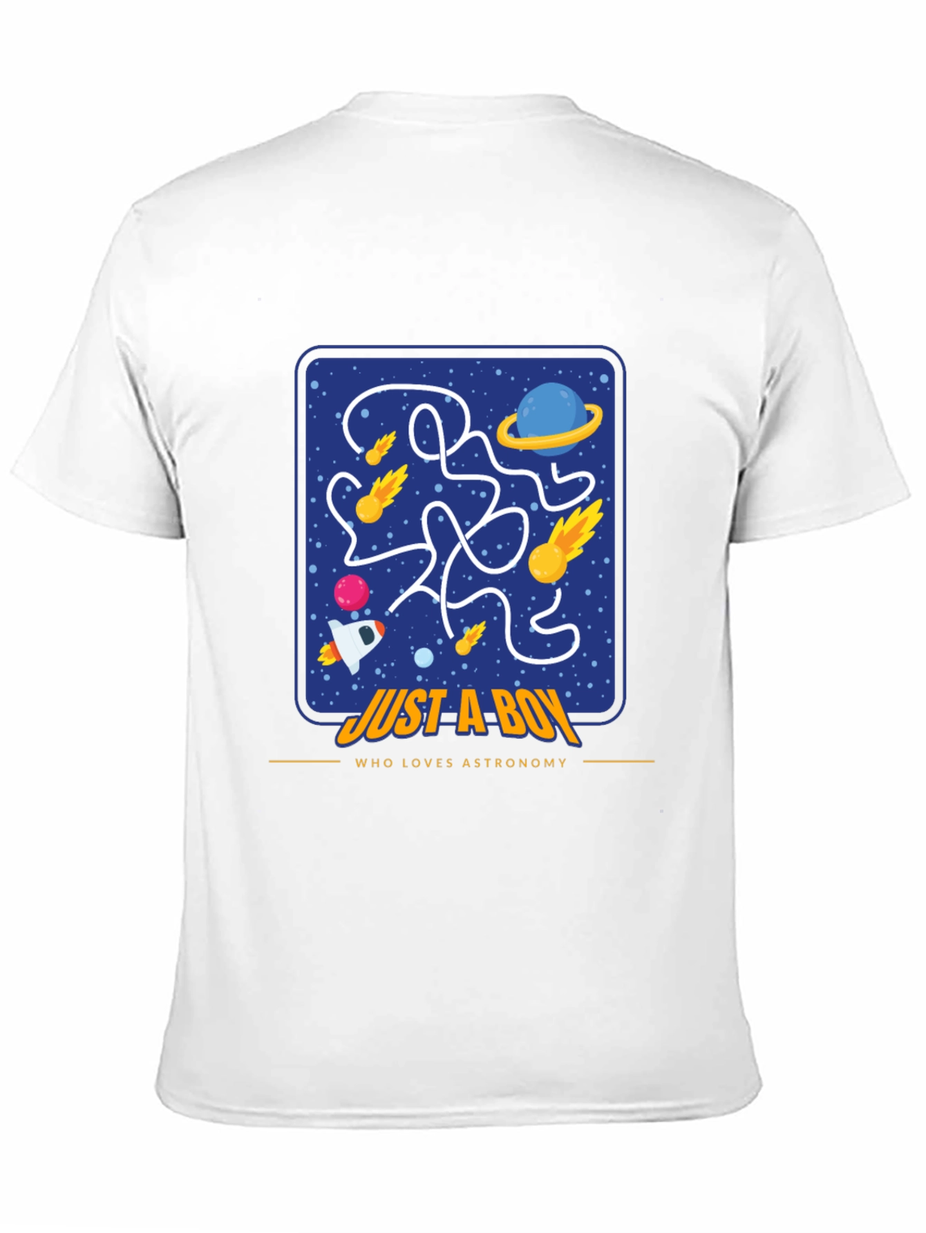 Black Astronomy Lover Boy T-Shirt, Space Maze Design view 11