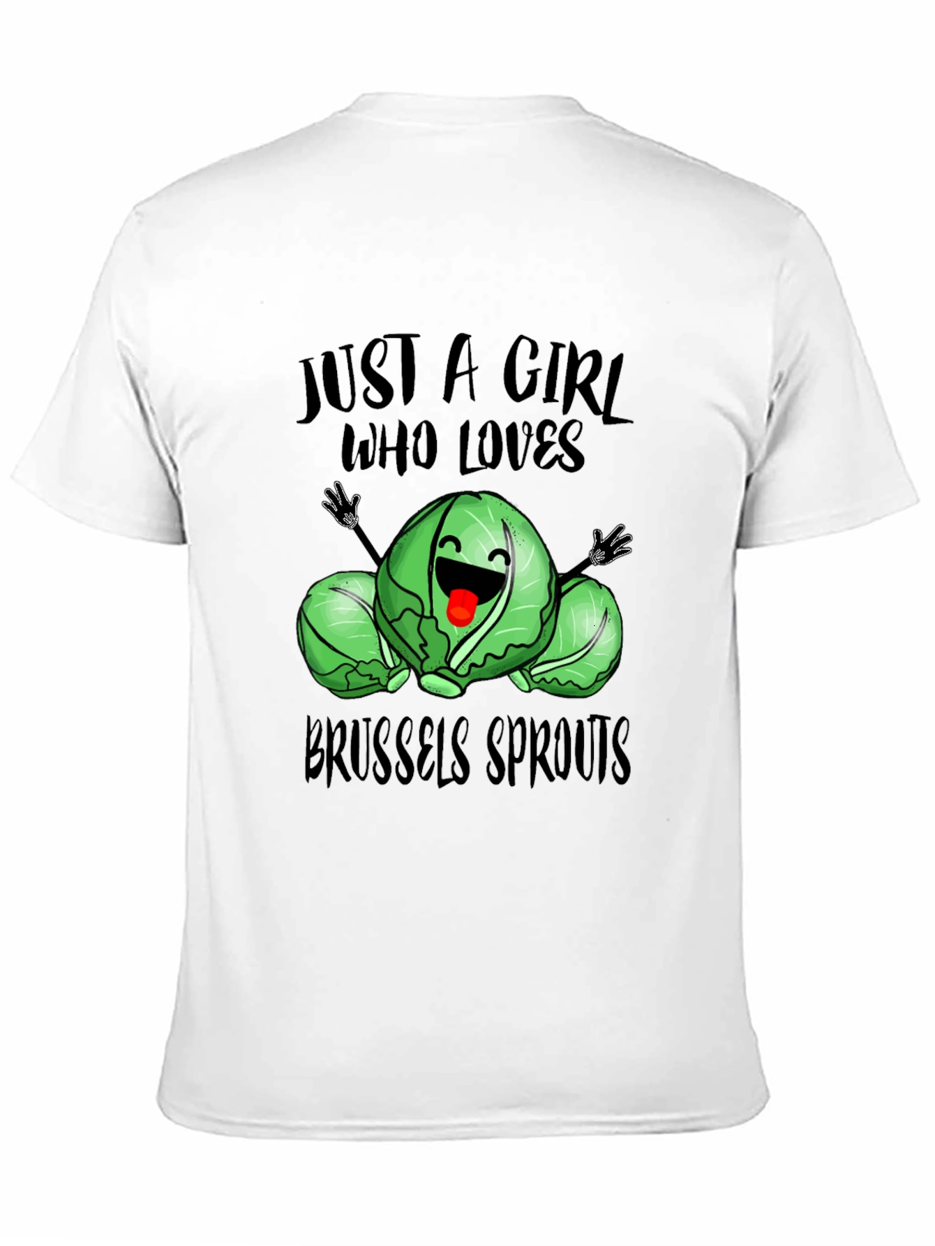 Black Brussels Sprouts Lover T-Shirt - Cute Girl's Tee view 11