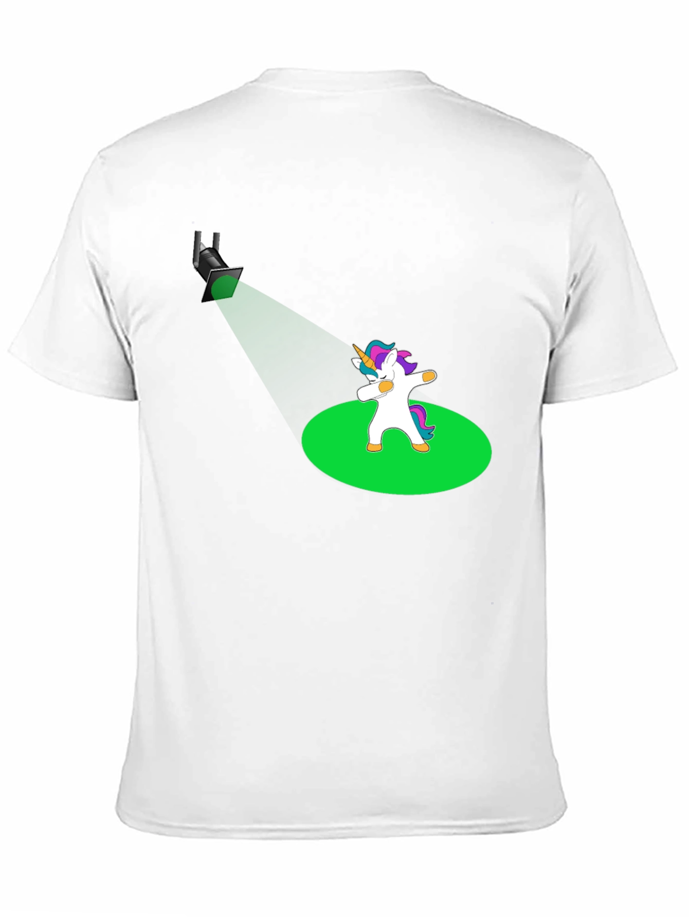 Black Dabbing Unicorn T-Shirt - Spotlight Design view 11