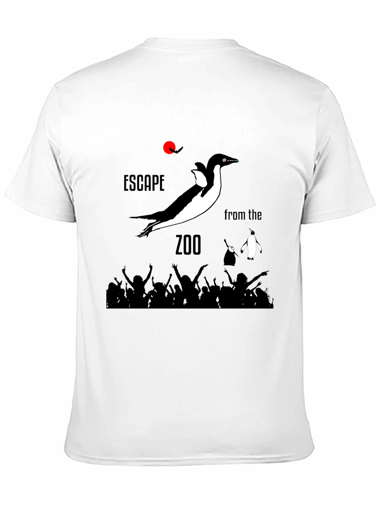 Black Escape from the Zoo Black Graphic T-Shirt view 11