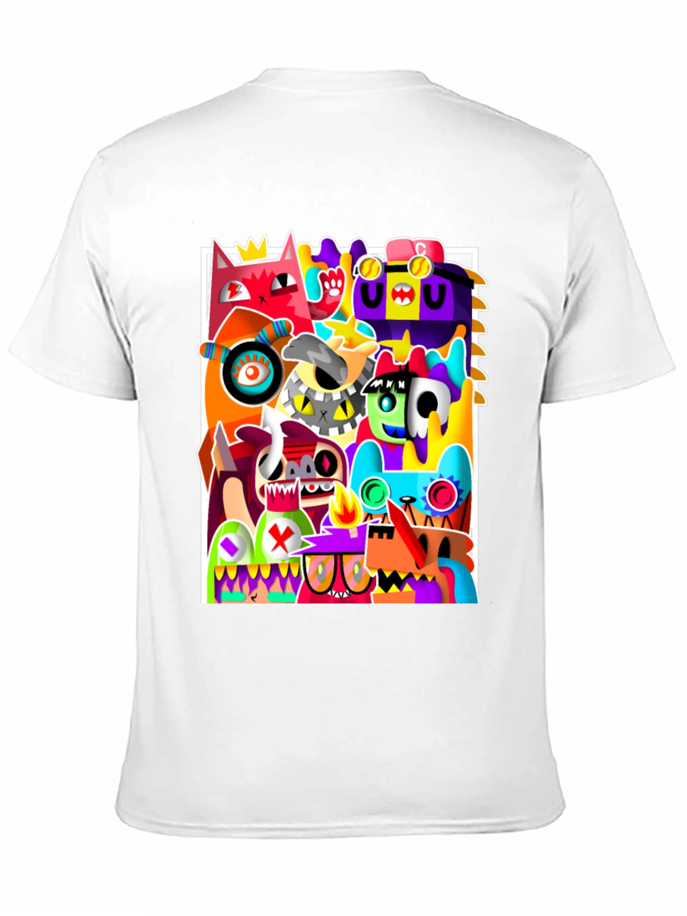 Black Abstract Art Graphic Print Black T-Shirt view 11