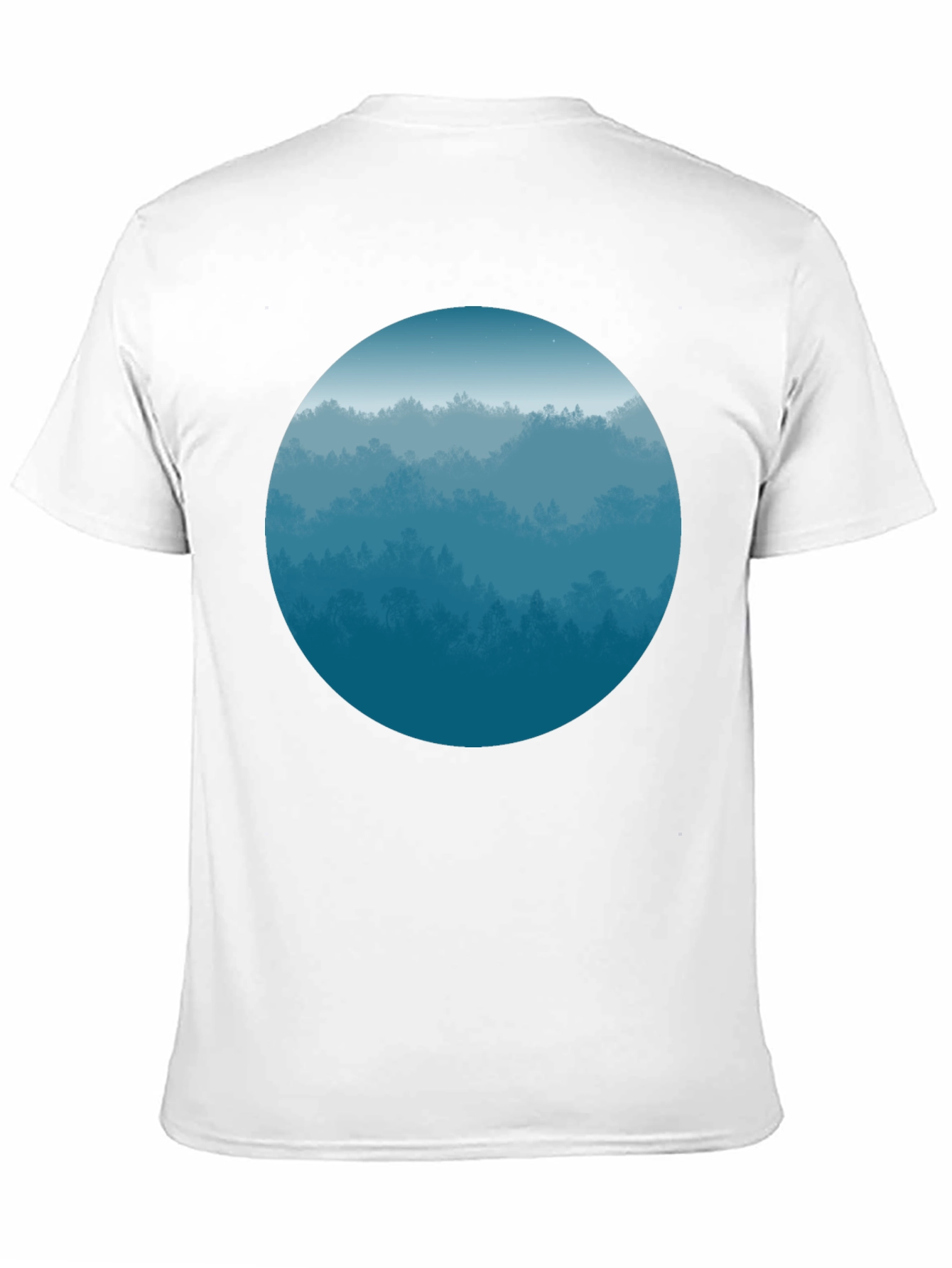 Black Blue Forest Circle Graphic Tee - Soft Style view 11