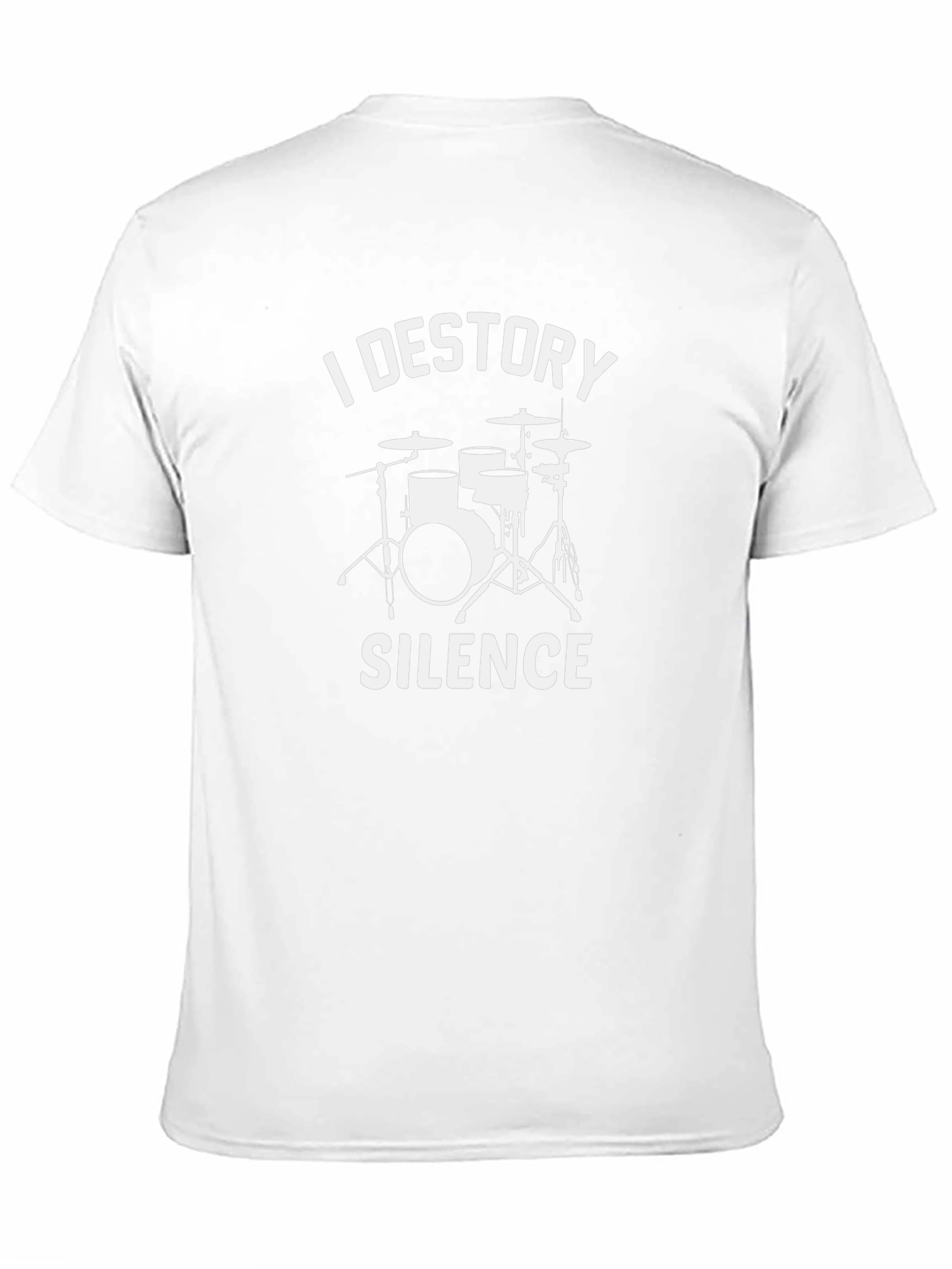 Black I Destroy Silence Drummer Graphic T-Shirt view 11