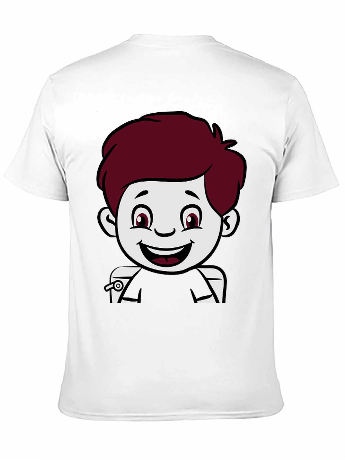 Black Cartoon Boy Graphic Print Black T-Shirt view 11