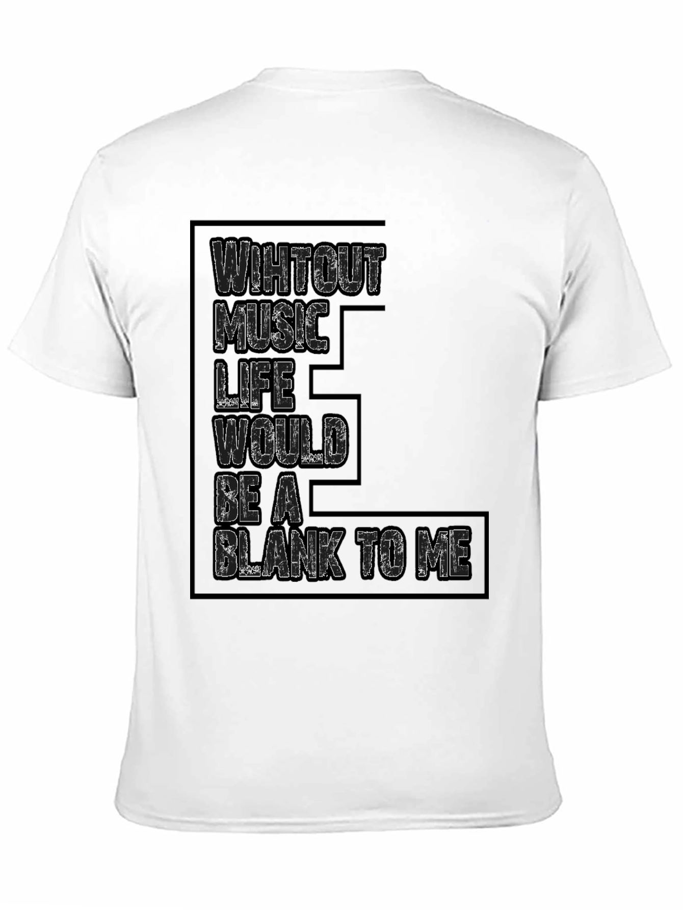 Black Music Lover Black T-Shirt - Without Music Life Blank To Me view 11