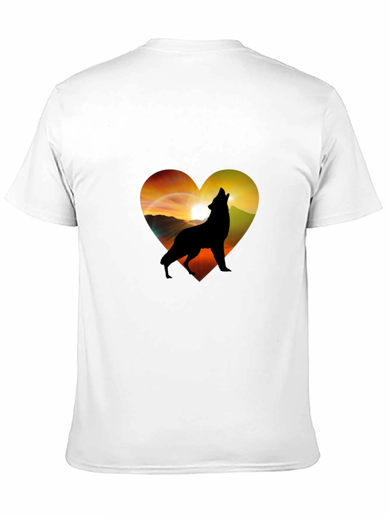 Black Wolf Heart Graphic T-Shirt - Men's Black Tee view 11