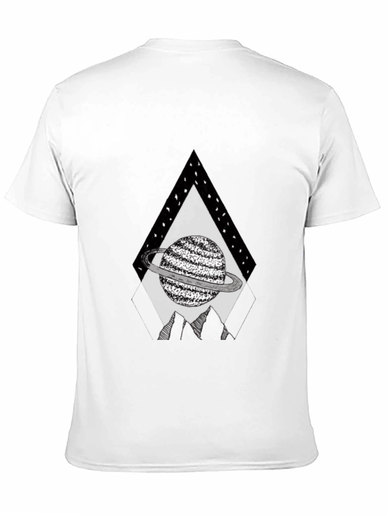 Black Planet Triangle Graphic Tee - Black Casual Shirt view 11