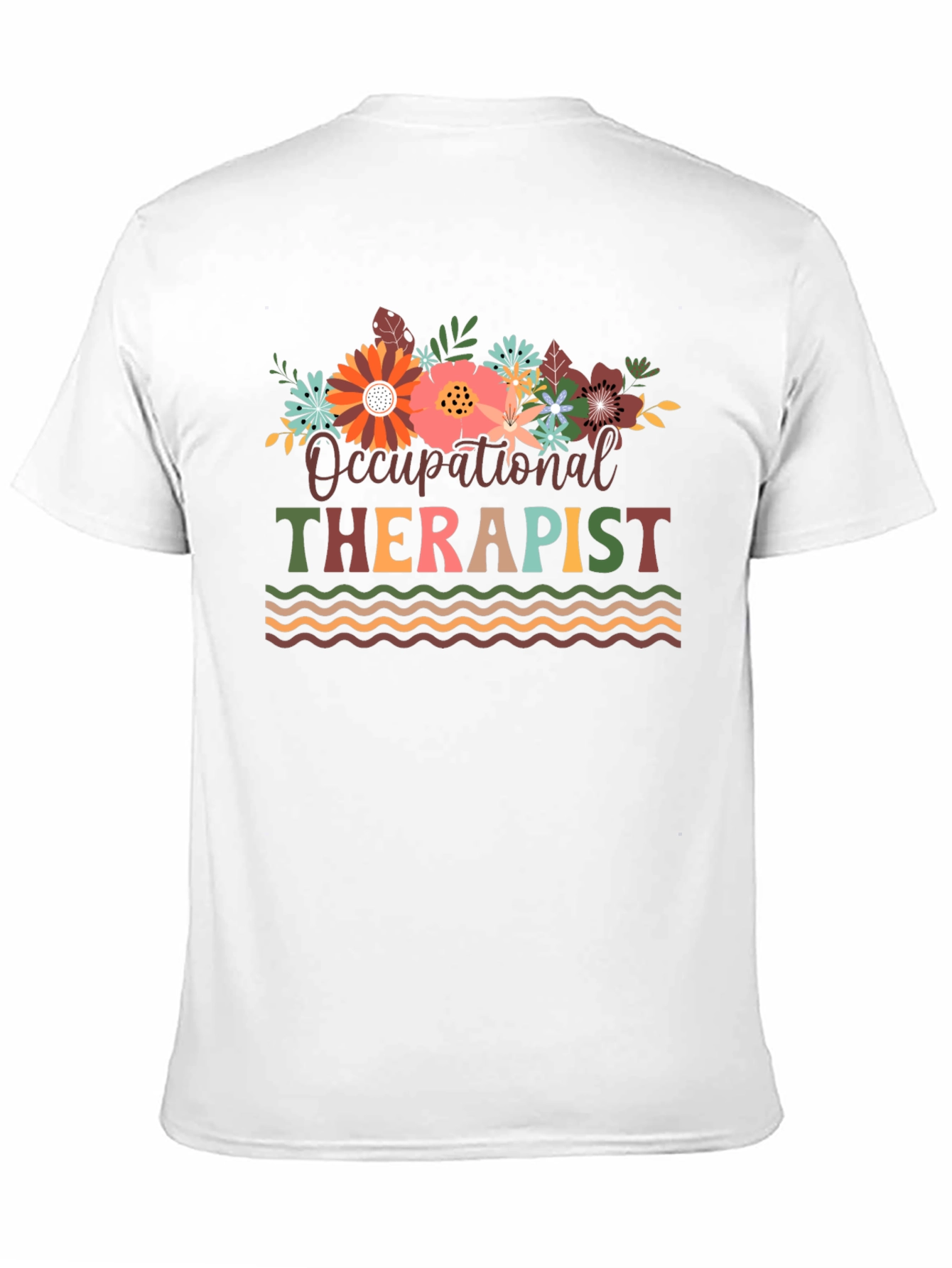 Black Occupational Therapist Floral T-Shirt view 11