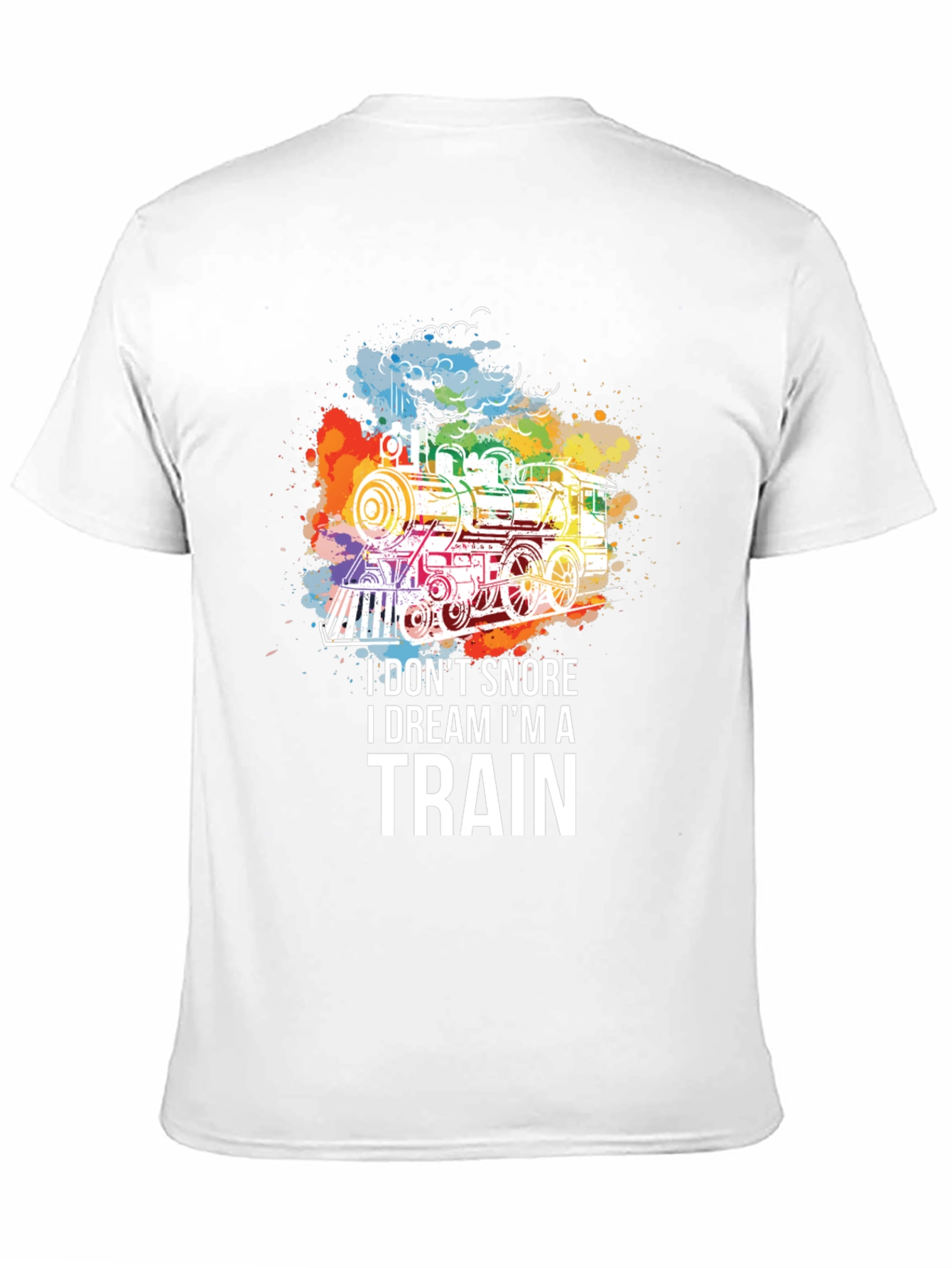 Black Train Dreamer T-Shirt - Colorful Steam Engine Tee view 11