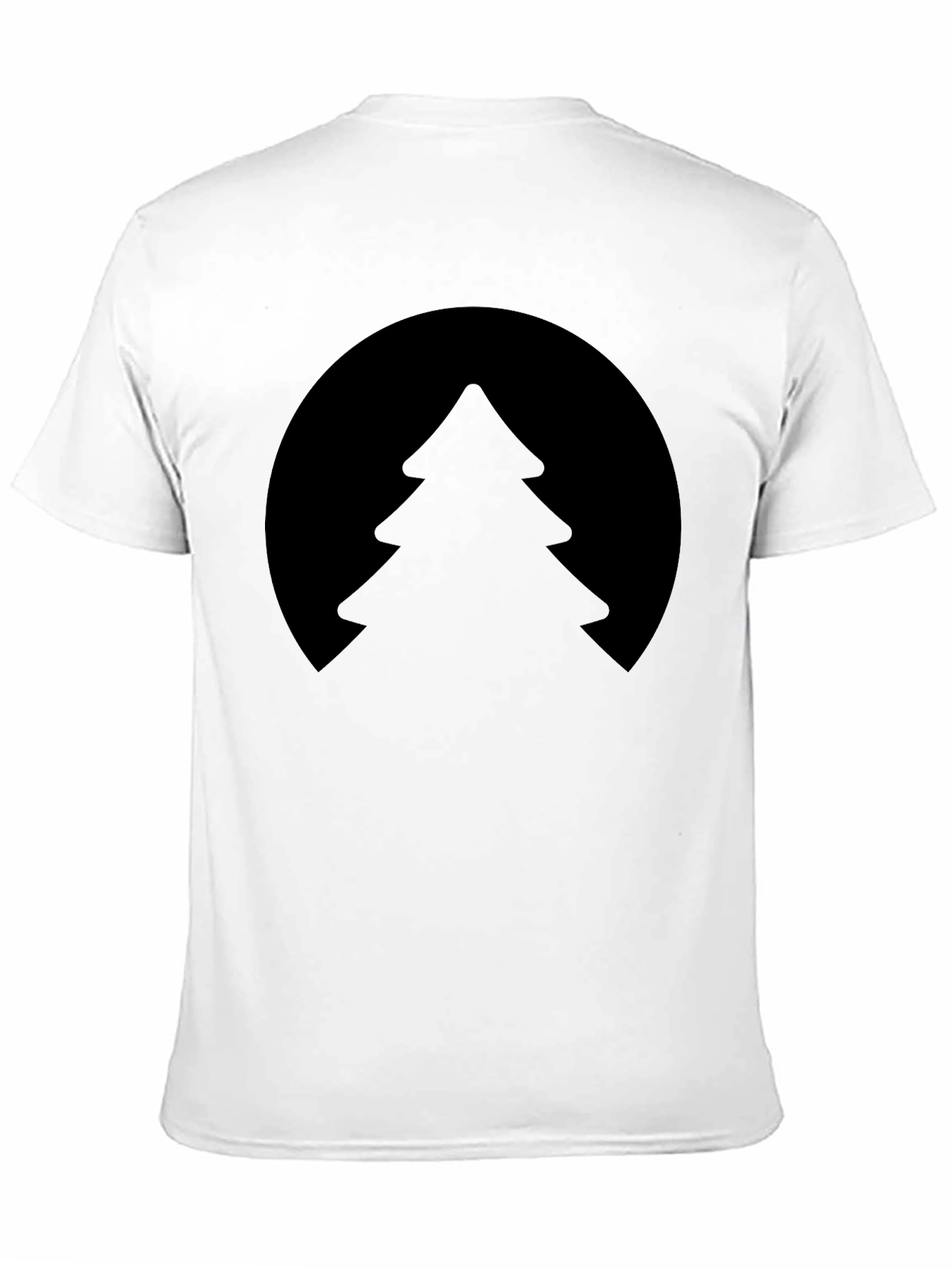 Black Men's Black T-Shirt with Tree Graphic view 11