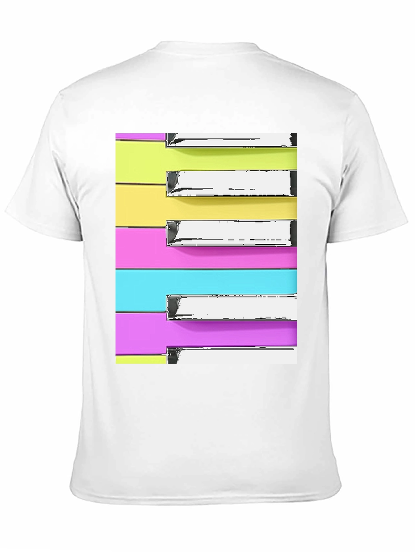 Black Piano Keys T-Shirt - Retro Colorful Music Tee view 11