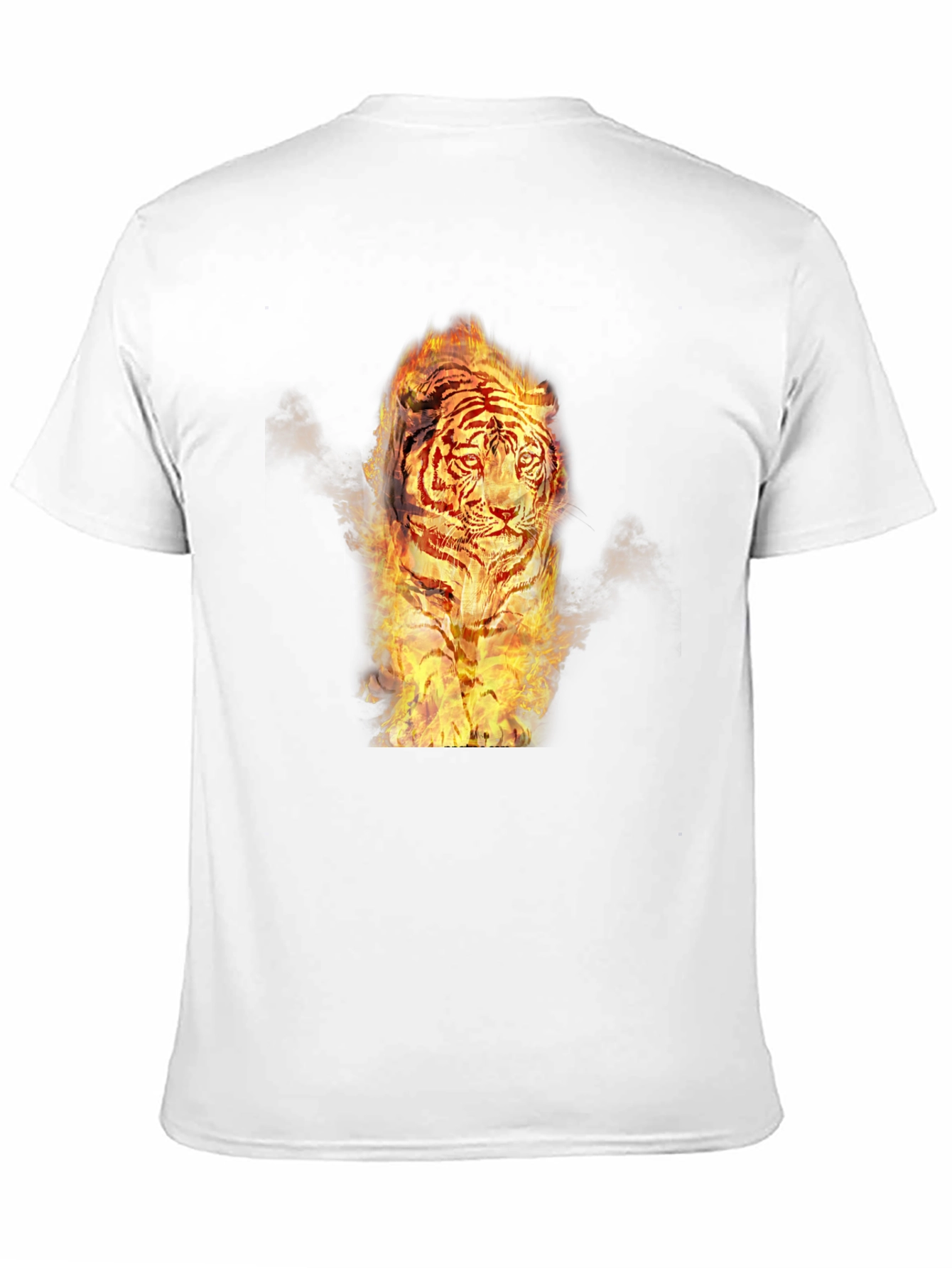 Black Fiery Tiger Graphic Tee - Bold Black Cotton T-Shirt view 11