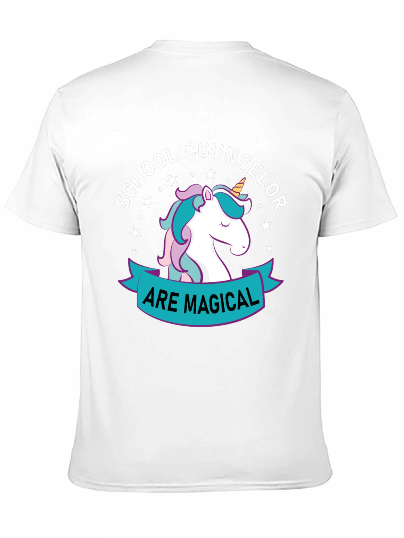 Black School Counselor Unicorn T-Shirt view 11