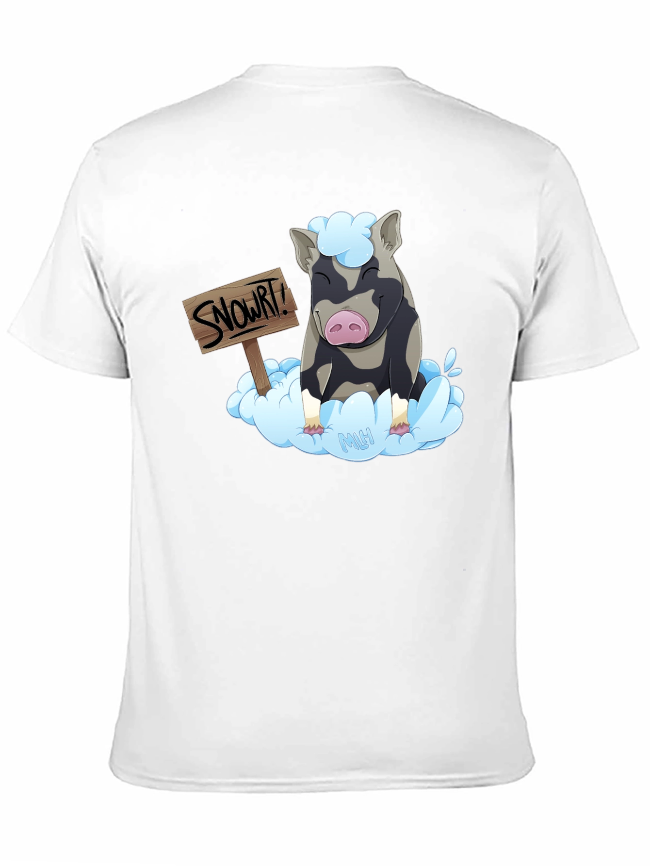 Black Snort! Pig Cloud T-Shirt - Men's Graphic Tee view 11